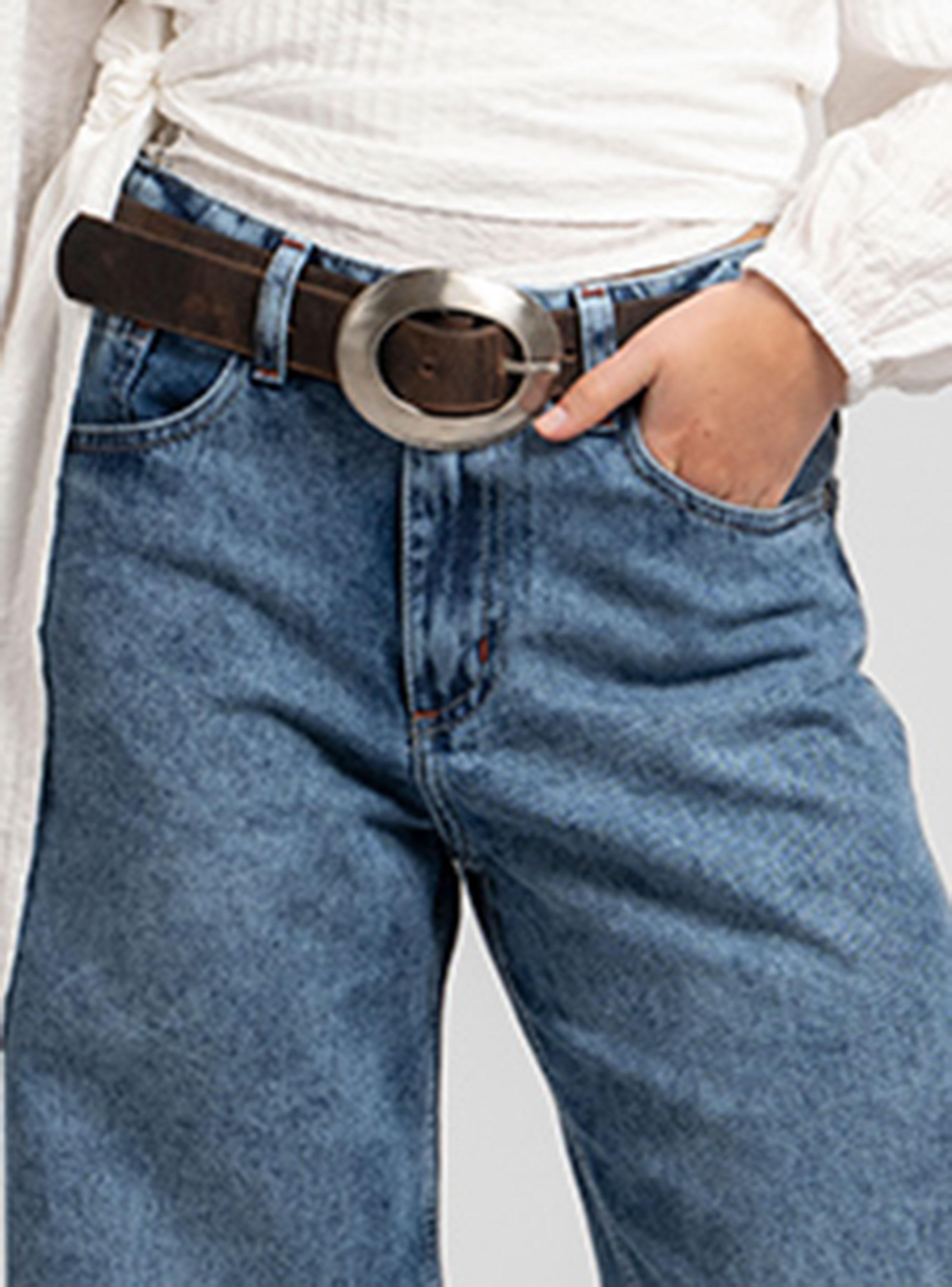 Jeans Wide Leg Tiro Alto Josefa Azul-2