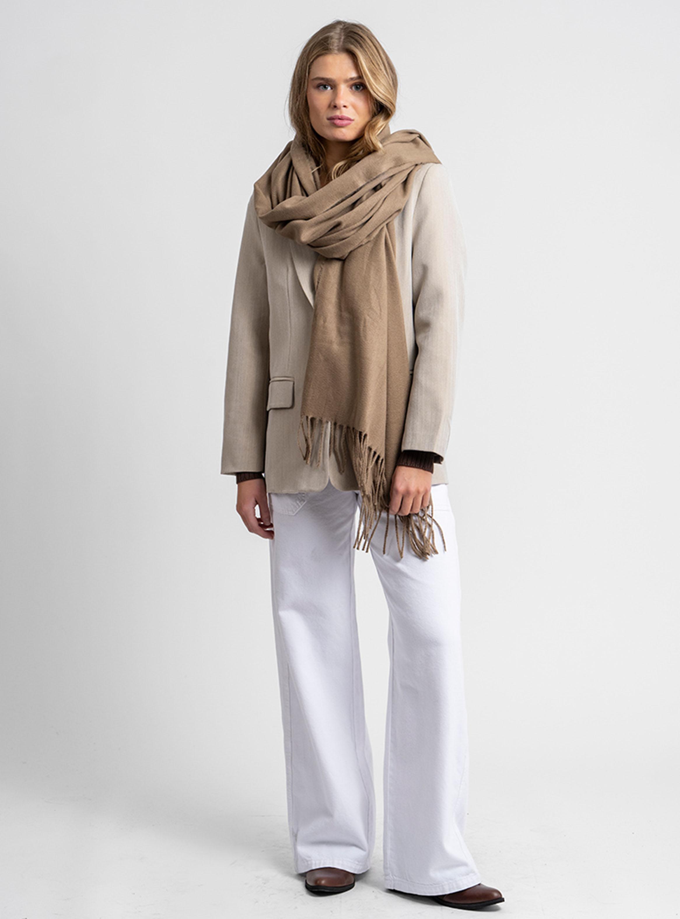 Bufanda Tejida Suave Beige-4