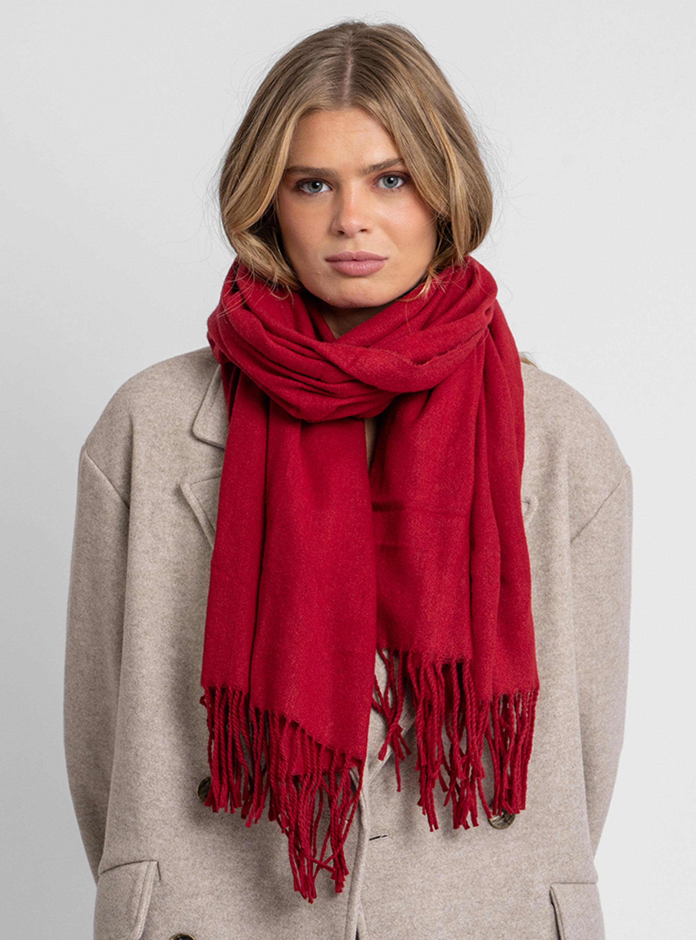 Bufanda Tejida Suave Burdeo-2