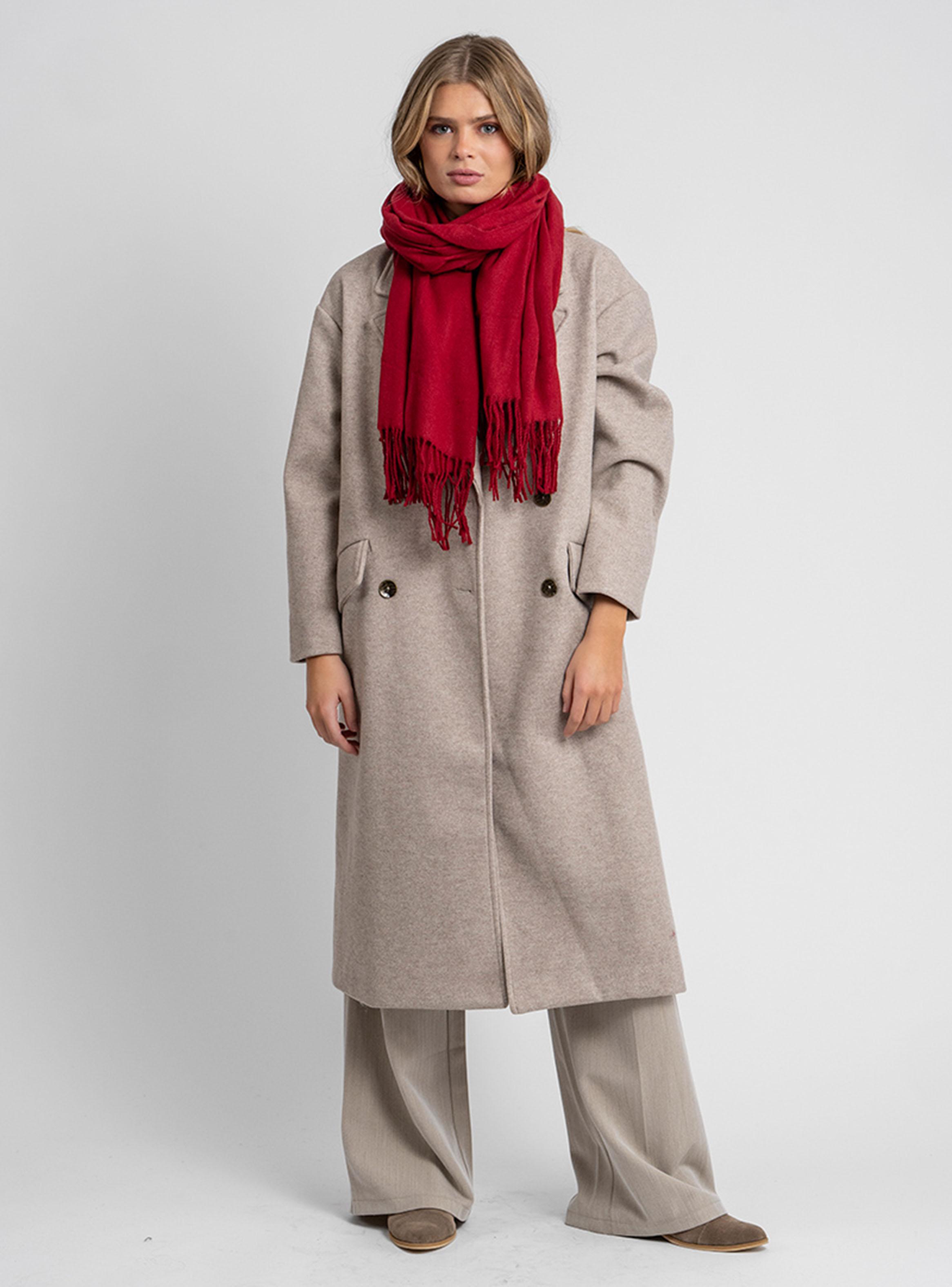 Bufanda Tejida Suave Burdeo-3