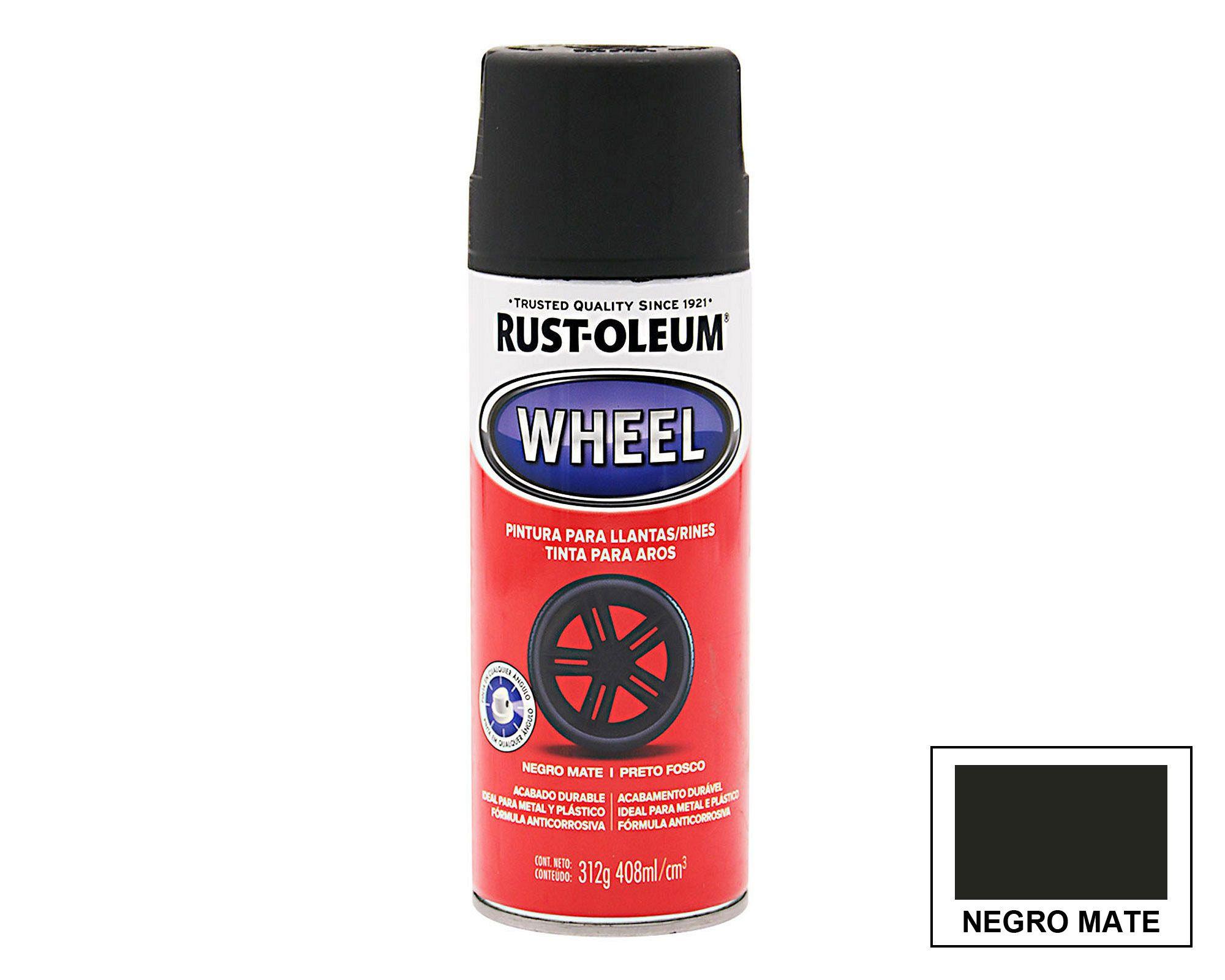 Pintura spray 408 ml Wheel negro mate Rust-Oleum-0
