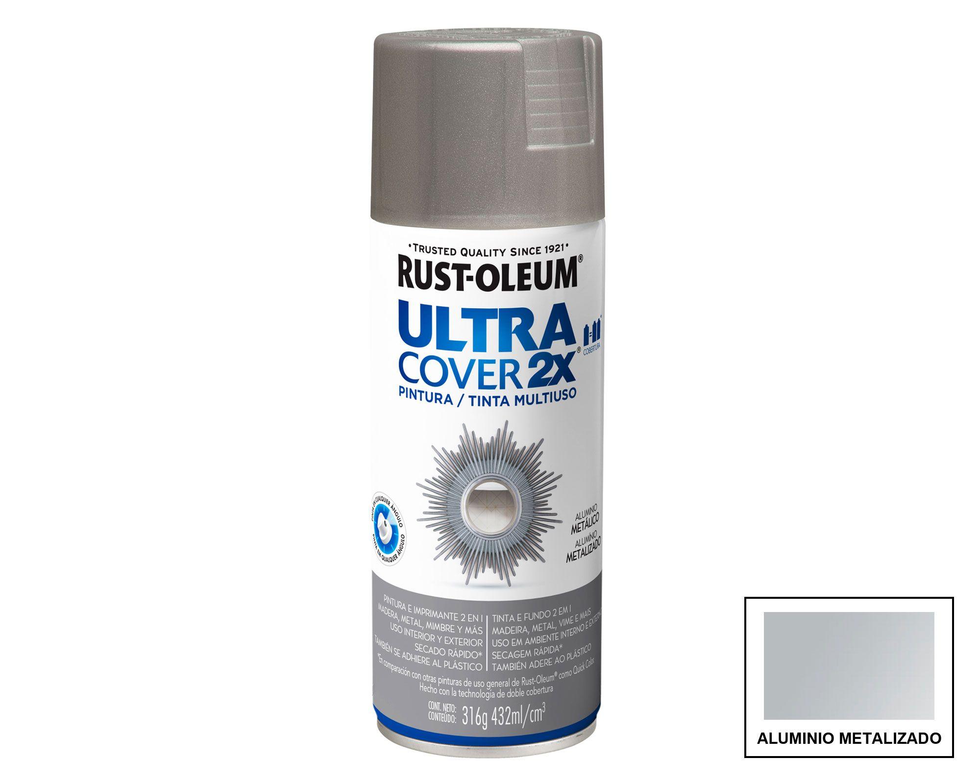 Pintura spray 395 ml Ultra cover 2X aluminio Rust-Oleum-0