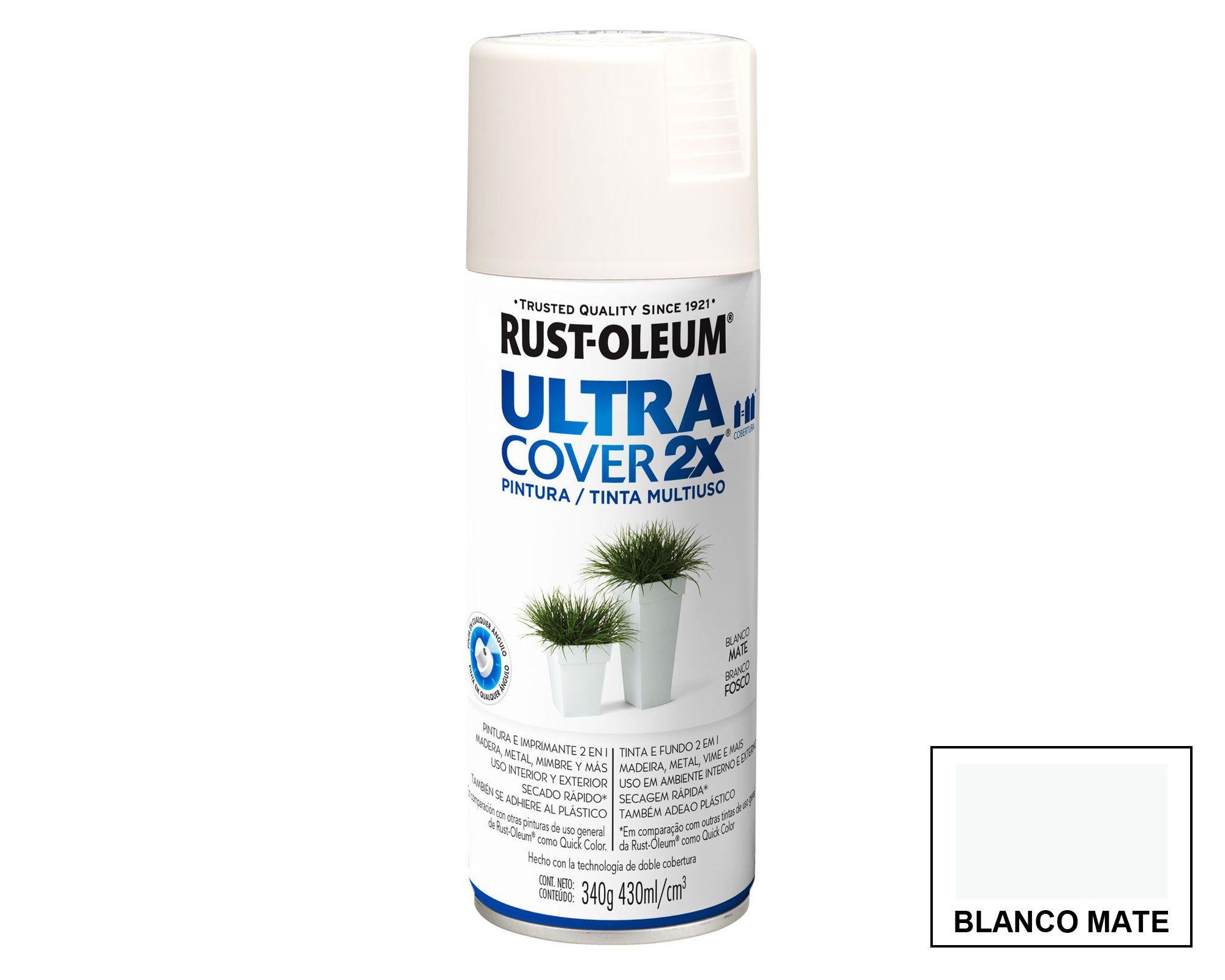 Pintura spray 430 ml Ultra cover 2X blanco mate Rust-Oleum-0