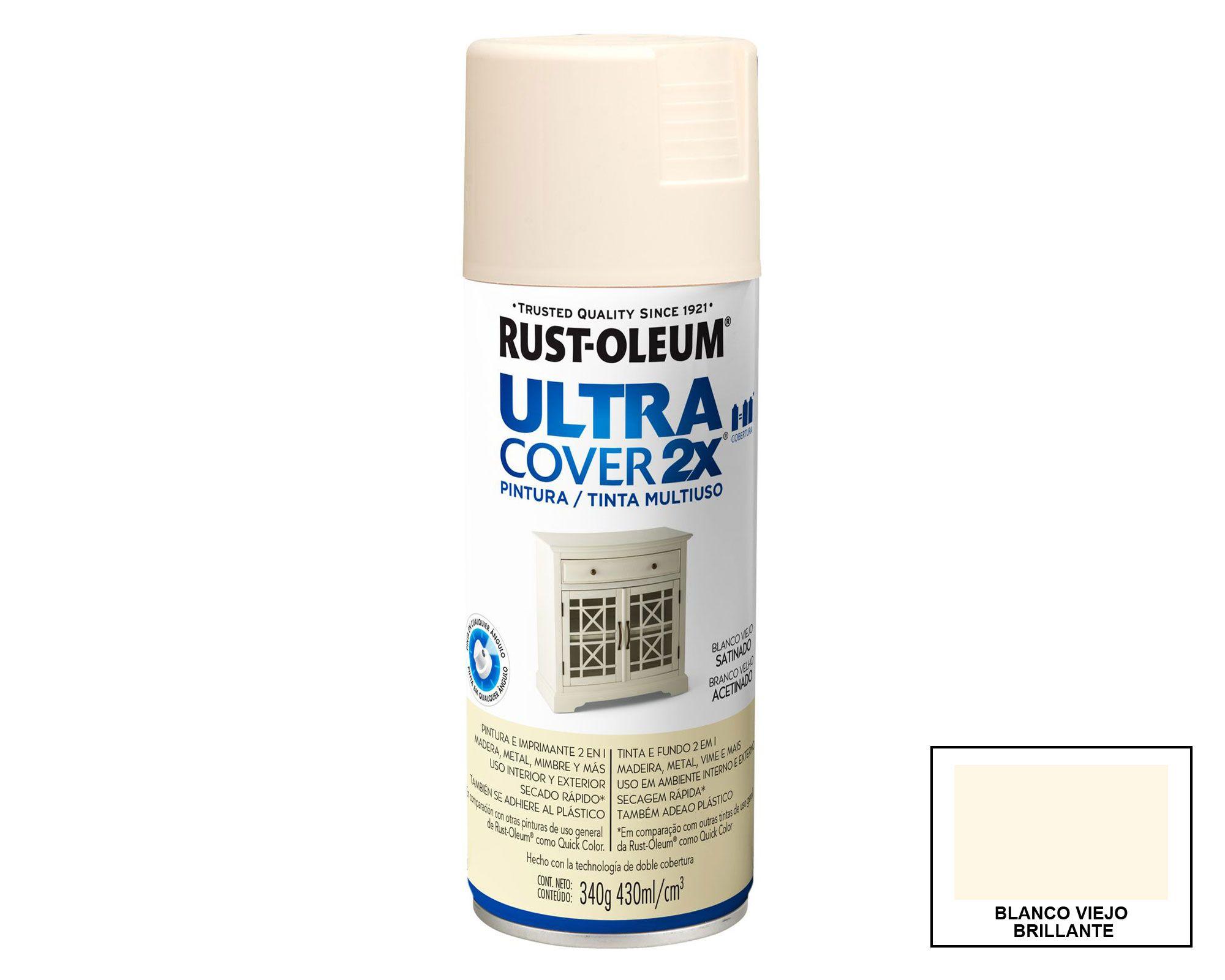 Pintura spray 430 ml Ultra cover 2X blanco viejo satín Rust-Oleum-0