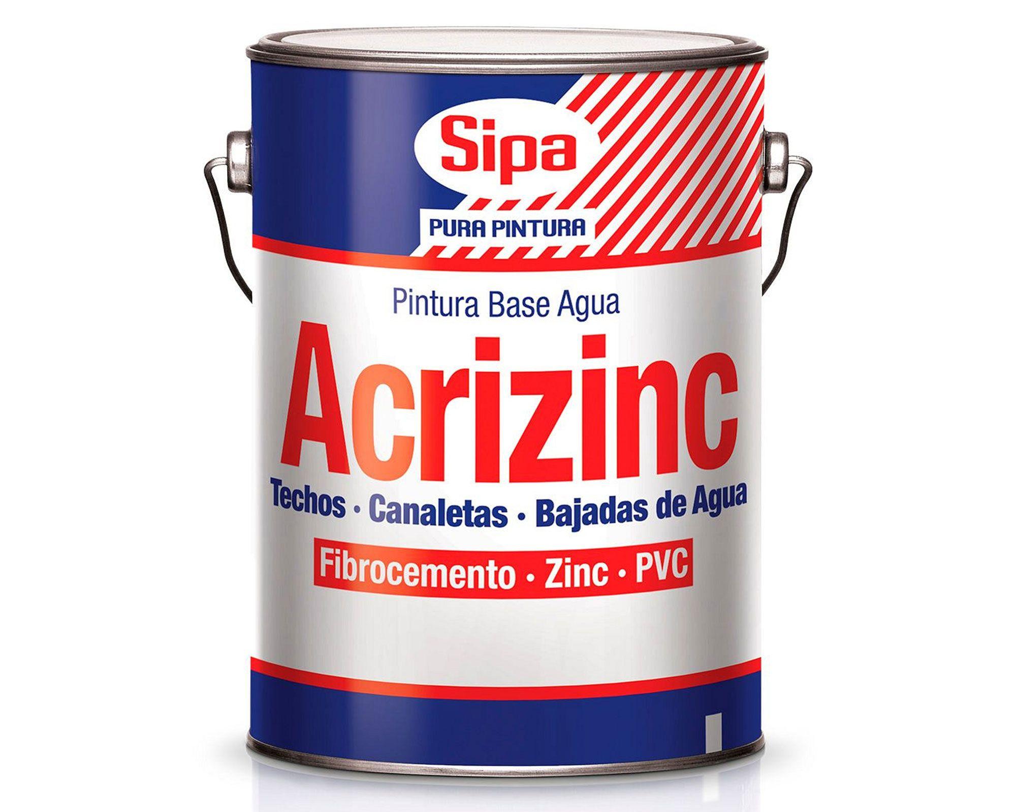 Pintura techo 1 galón Acrizinc blanco mate Sipa-0