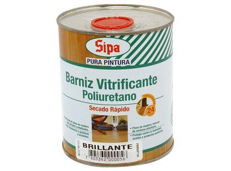 Barniz vitrificante 1/4 galón Poliuretano transparente brillante Sipa-0
