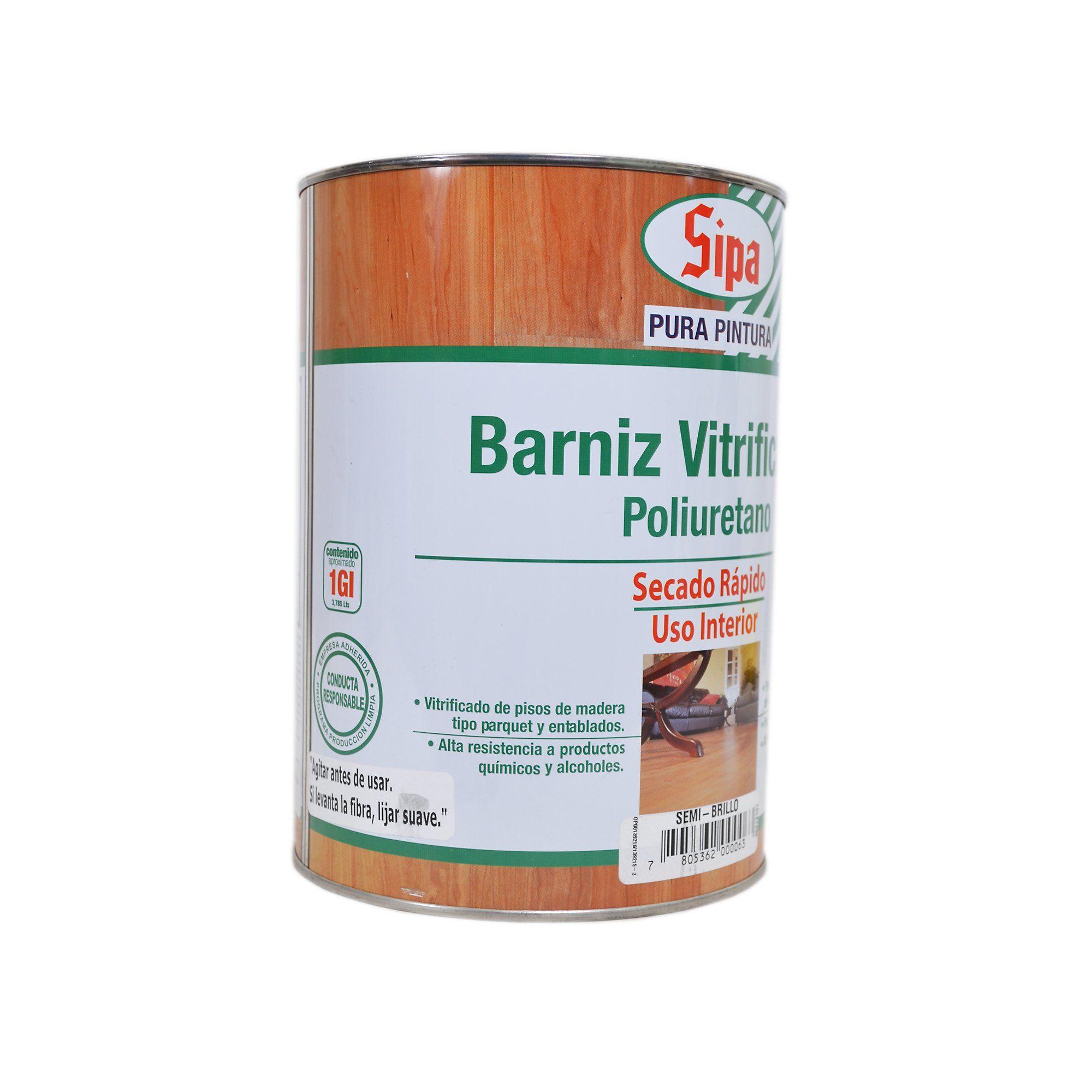 Barniz vitrificante 1 galón Poliuretano semi brillante Sipa-1