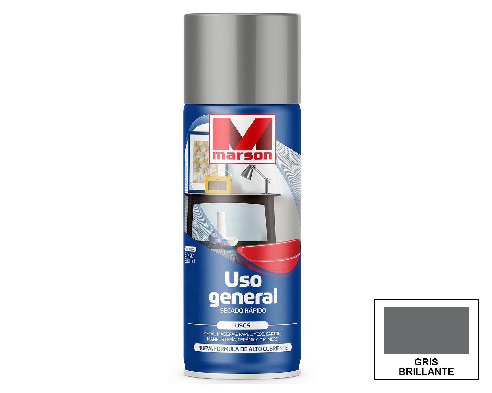 Pintura spray Secado rápido gris brillante Marson-0