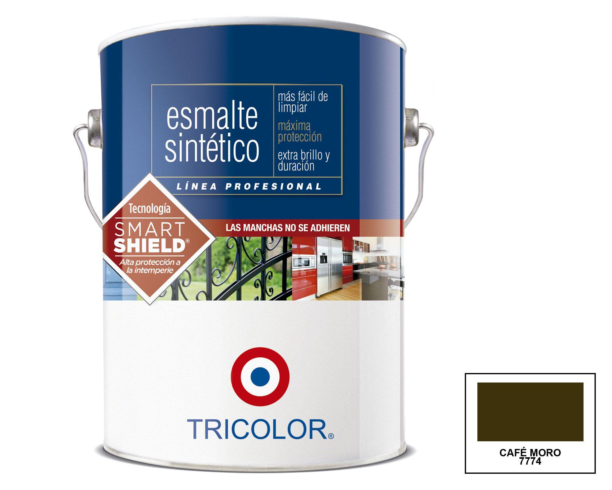 Esmalte sintético 1 galón Profesional café moro brillante Tricolor-0