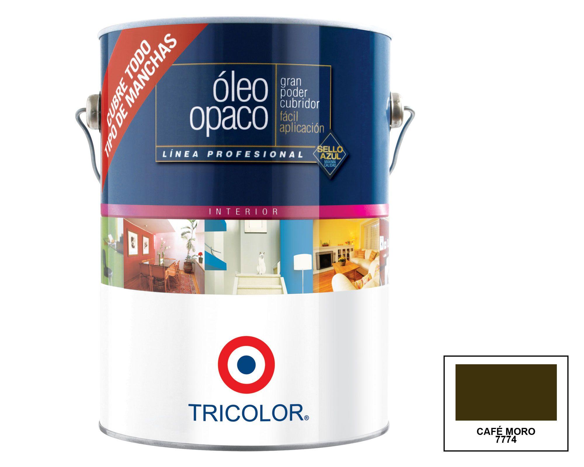 Óleo 1 galón Profesional café moro mate Tricolor-0