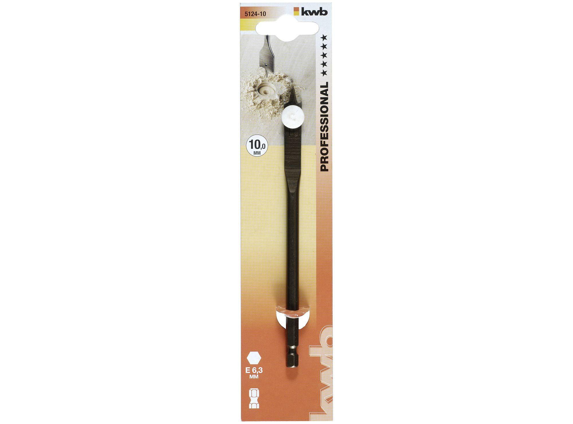 Broca plana para maderas 10 mm 512410 KWB-2