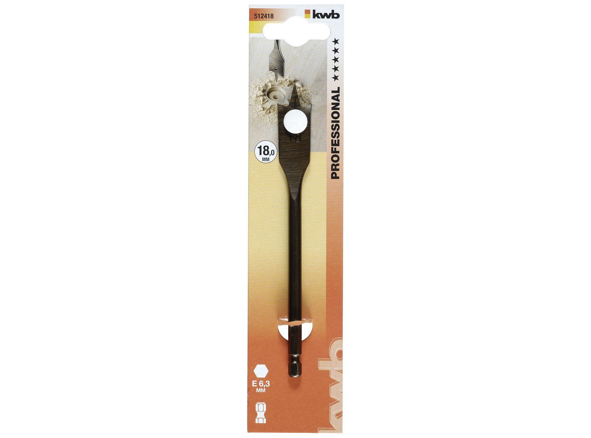 Broca plana para maderas 18 mm 512418 KWB-2
