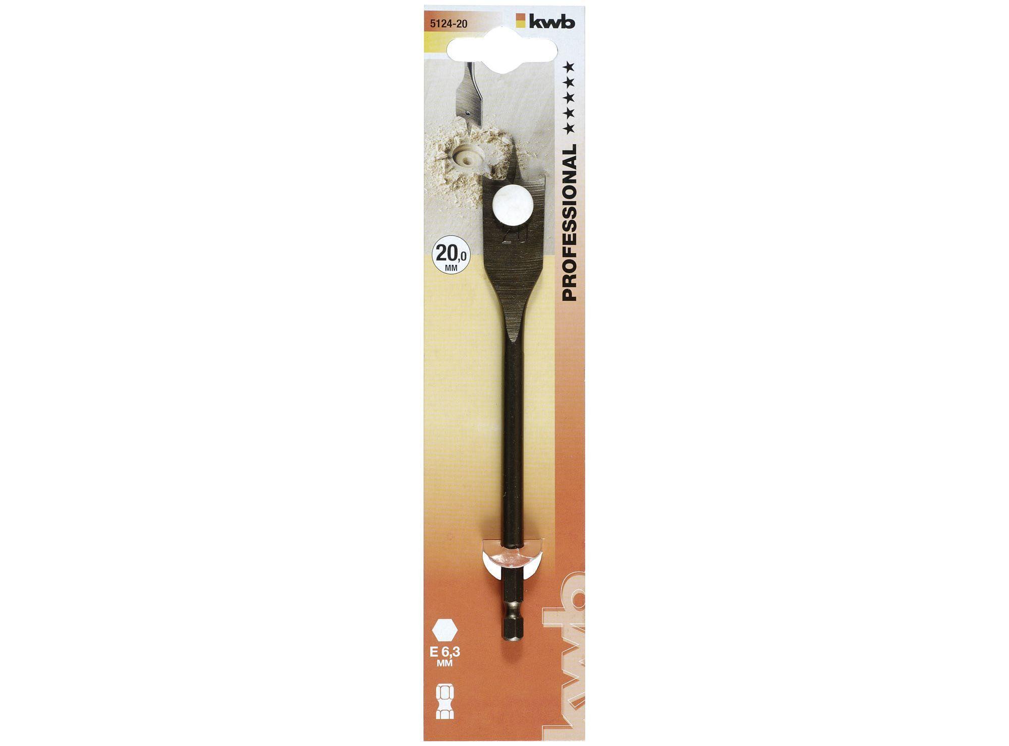 Broca plana para maderas 20 mm 512420 KWB-2