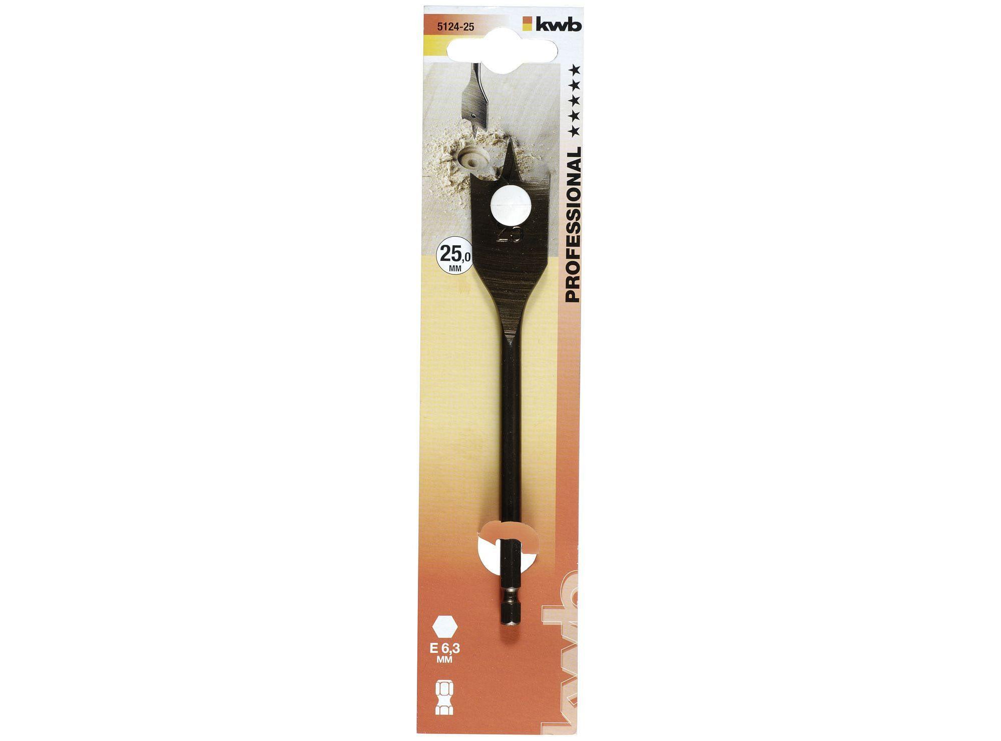 Broca plana para madera 25 mm 512425 KWB-2