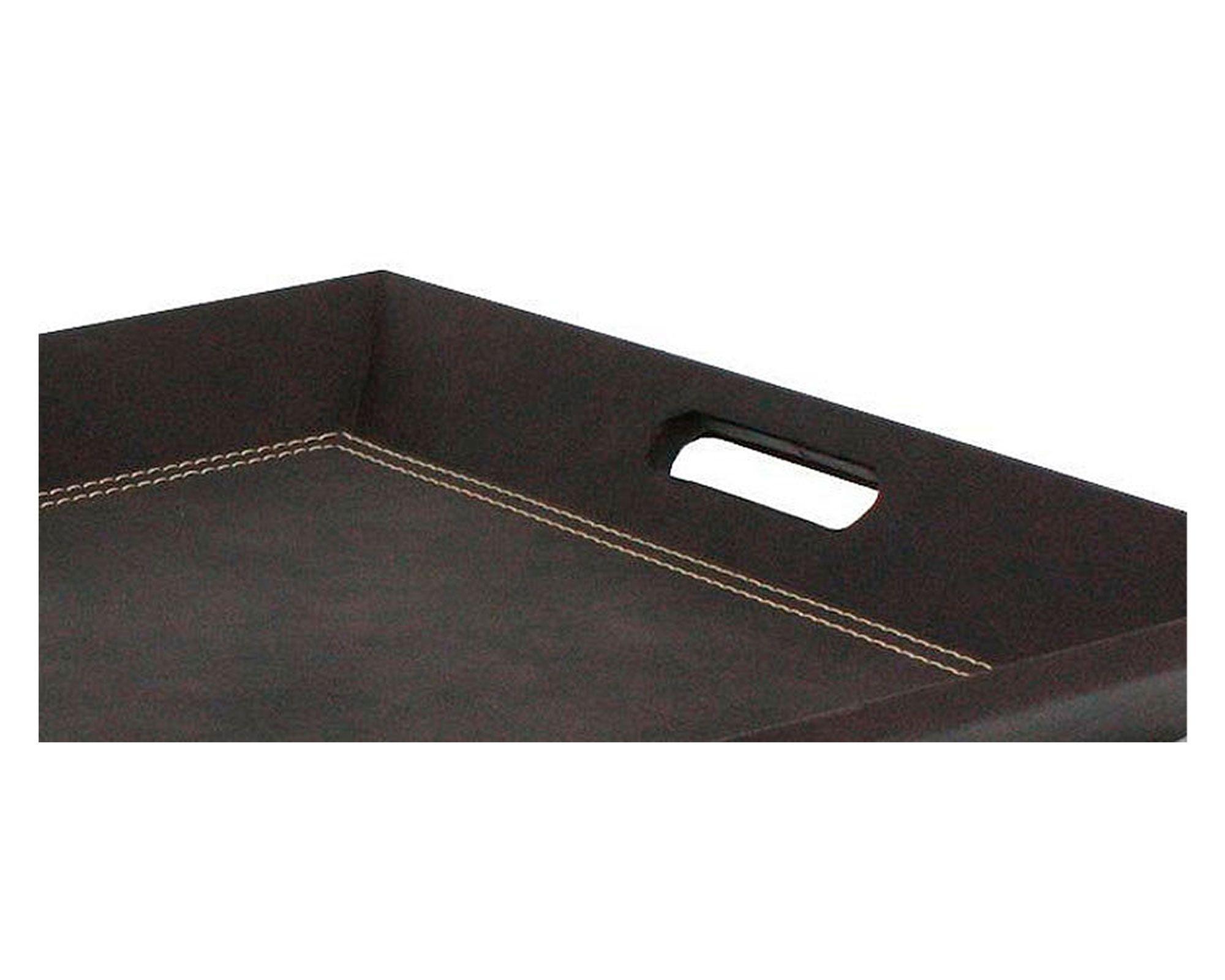 Bandeja 39x49 cm ecocuero café Piumino-2