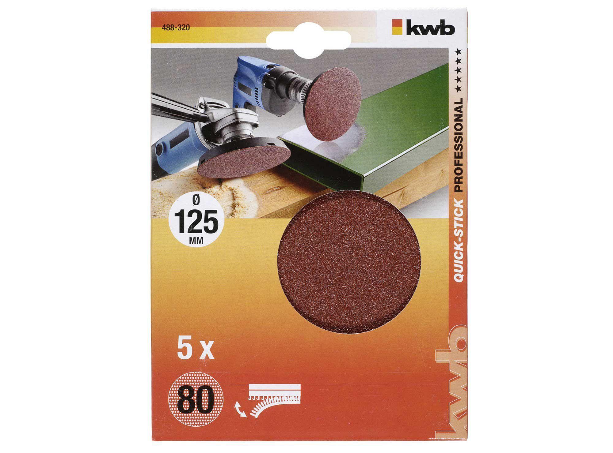 Disco pulir grano 80 125 mm quick stick 488320 KWB-2