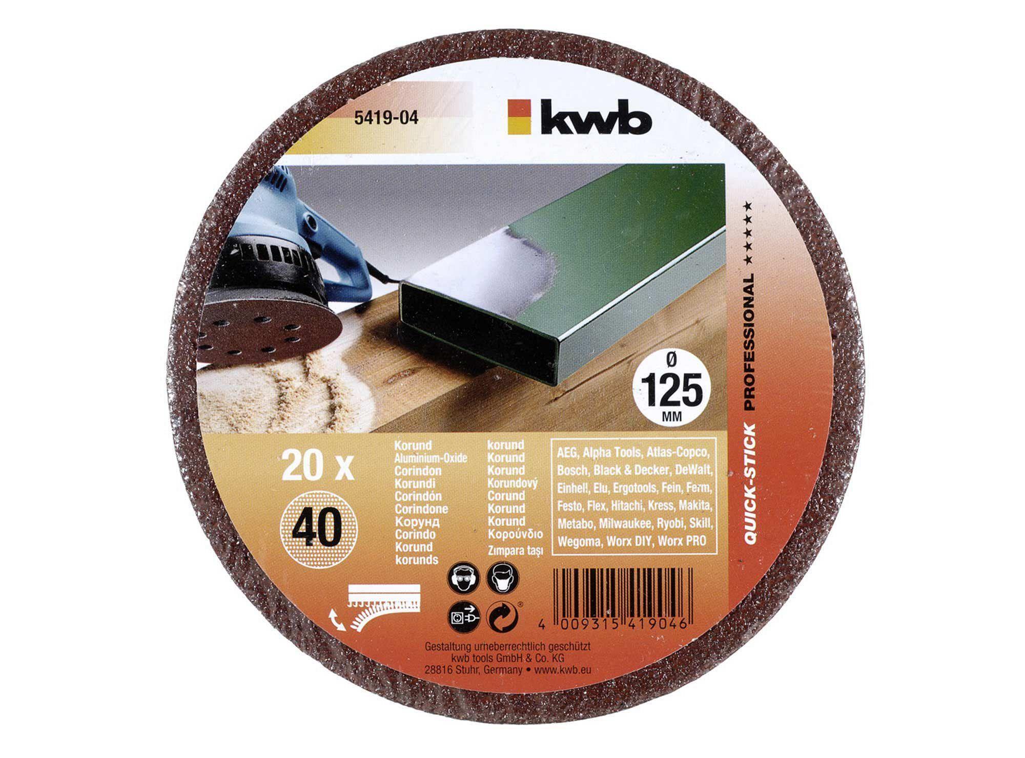 Disco pulir grano 40 125 mm quick stick 5419-04 KWB-2