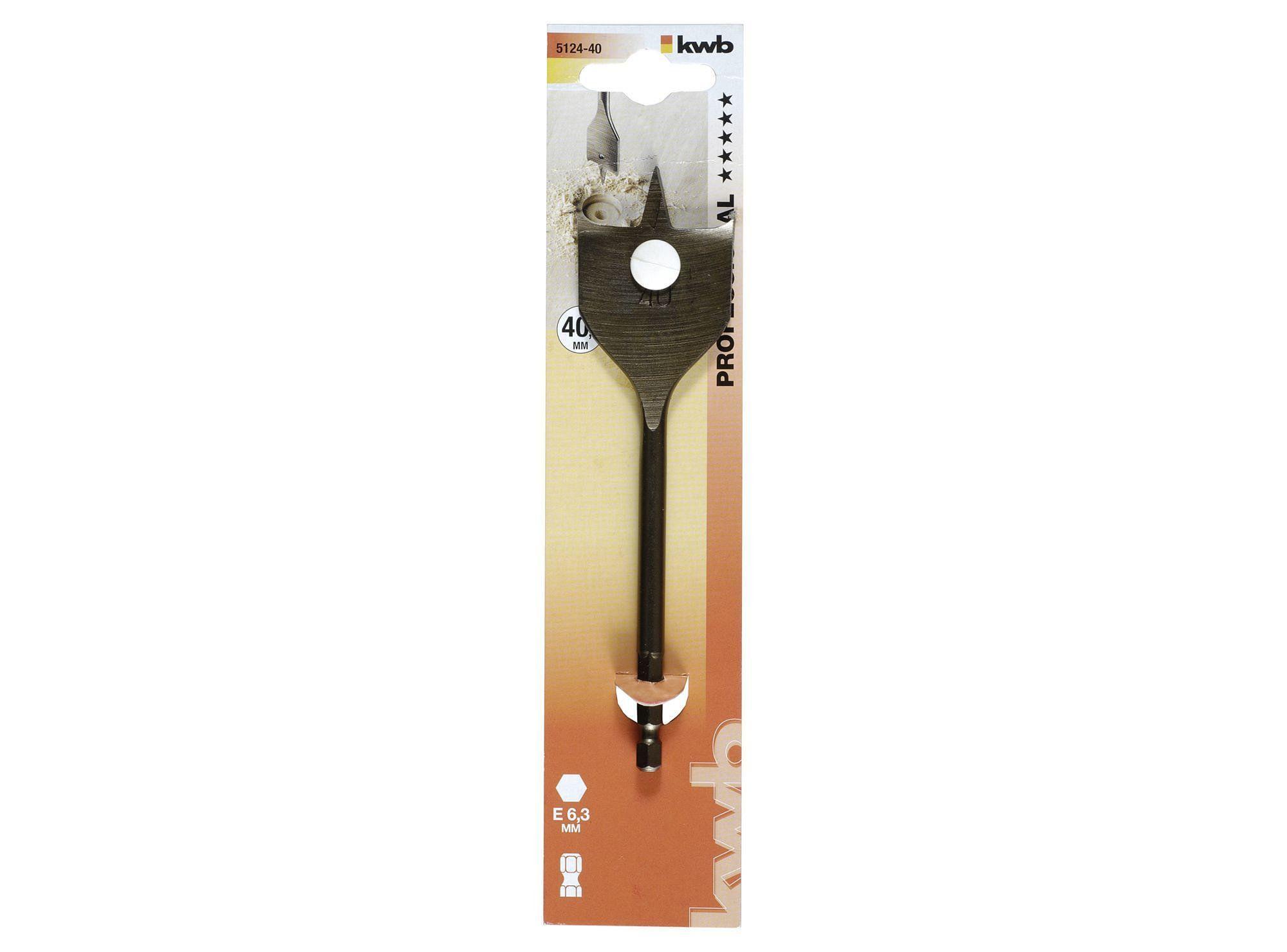 Broca plana para madera 40 mm 512440 KWB-2