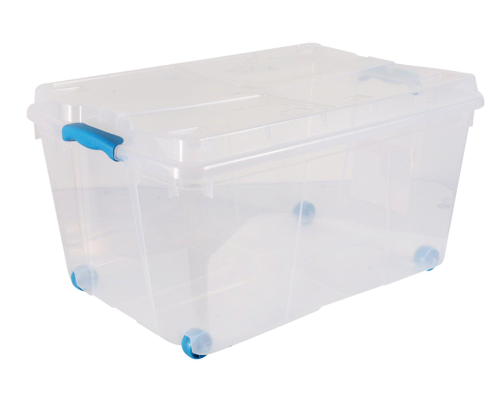 Caja organizadora 60 litros Rollbox transparente Wenco-2