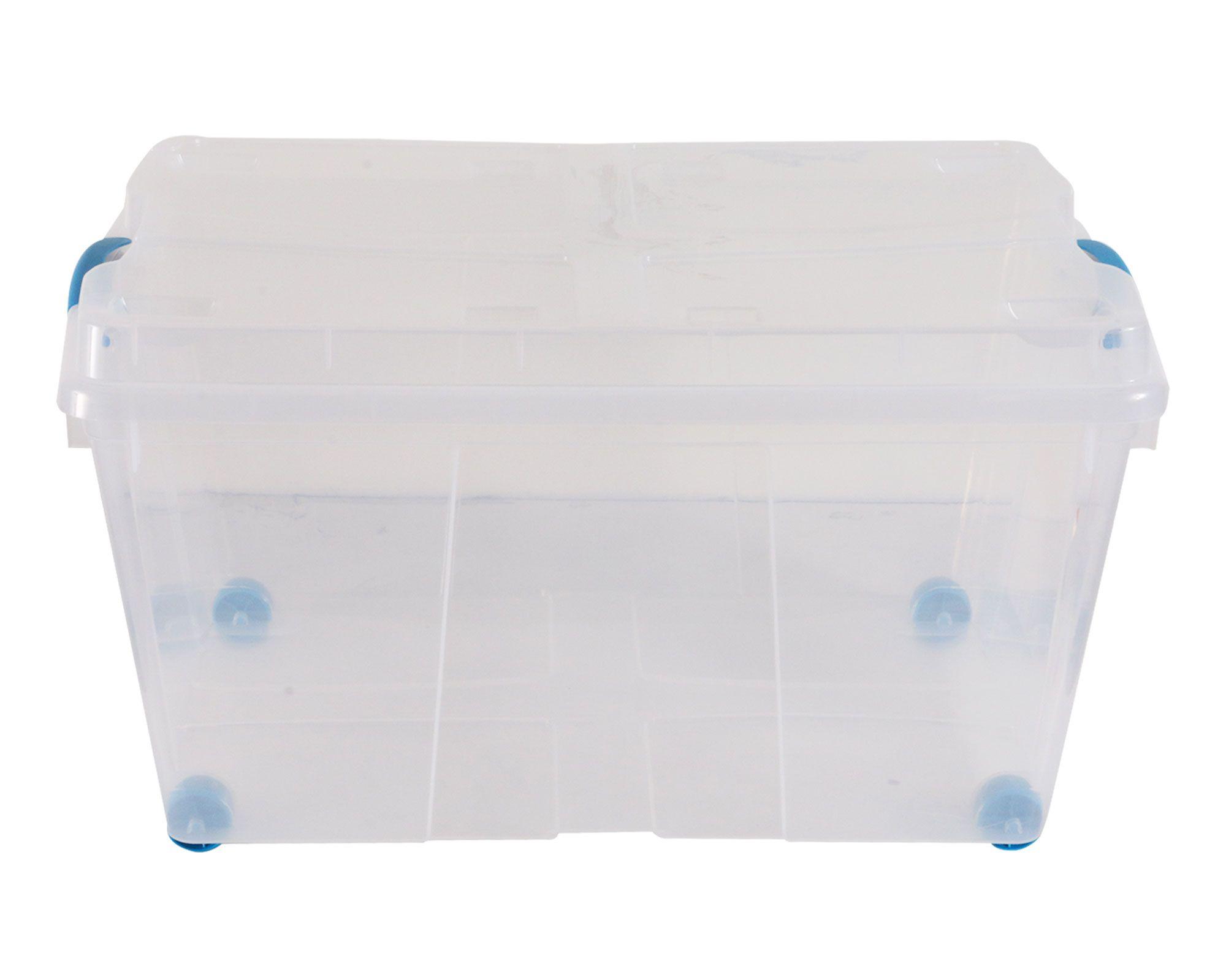 Caja organizadora 60 litros Rollbox transparente Wenco-0