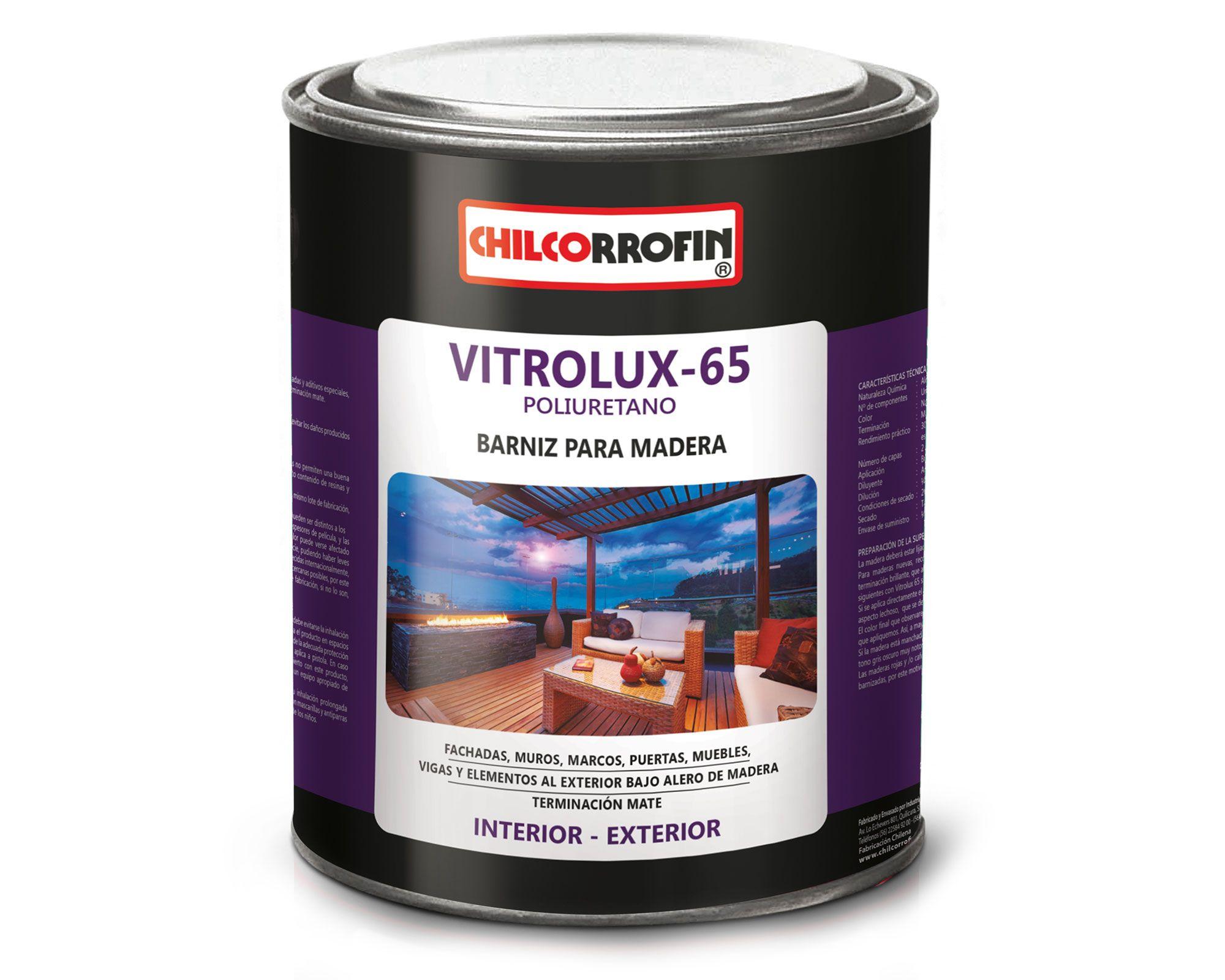 Barniz 1/4 galón Vitrolux-65 natural mate Chilcorrofin-0