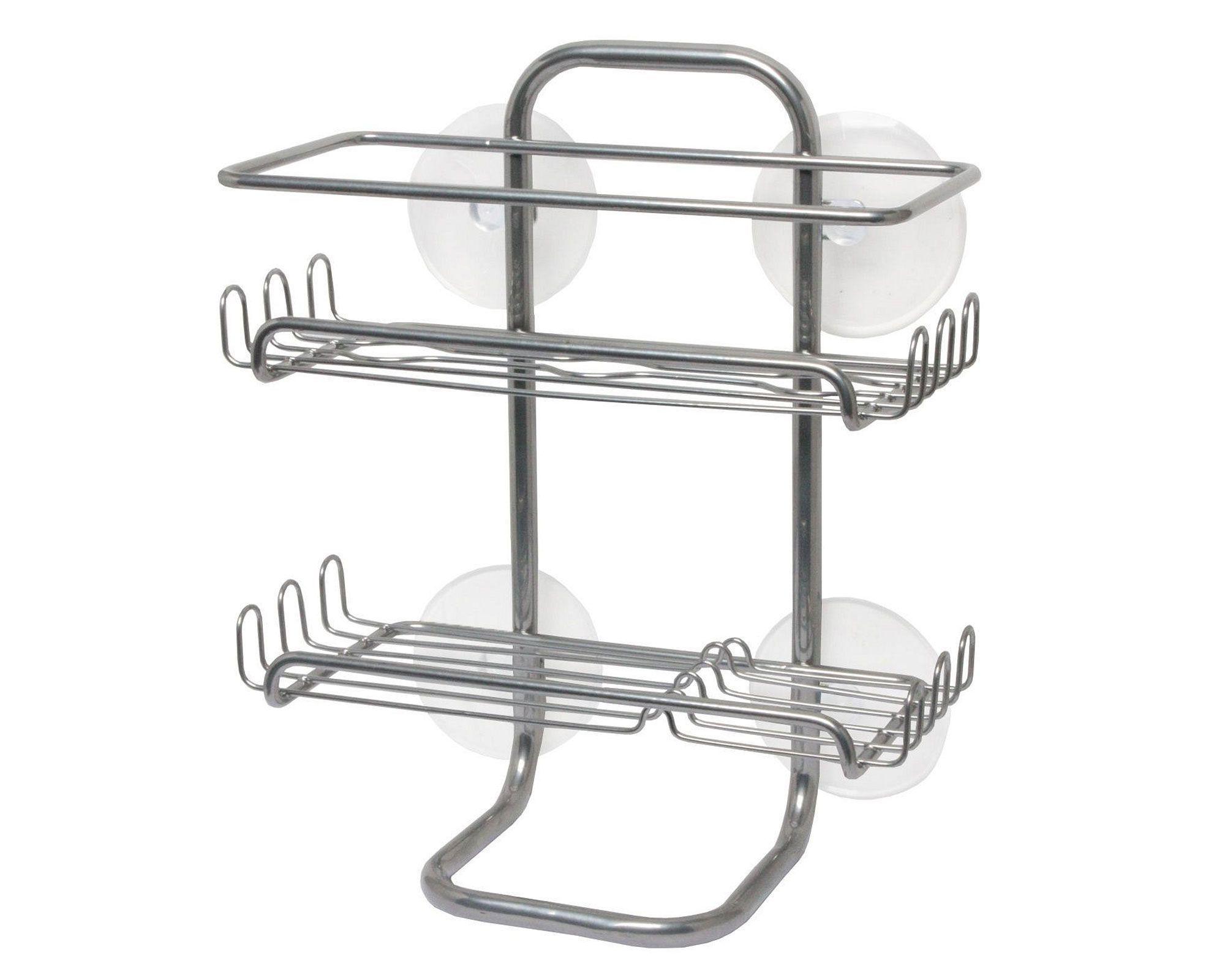 Organizador ducha Caddy clásico succión silver Interdesign-0
