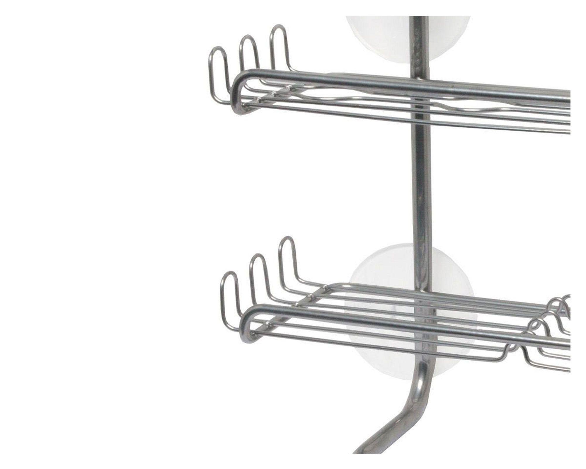 Organizador ducha Caddy clásico succión silver Interdesign-2