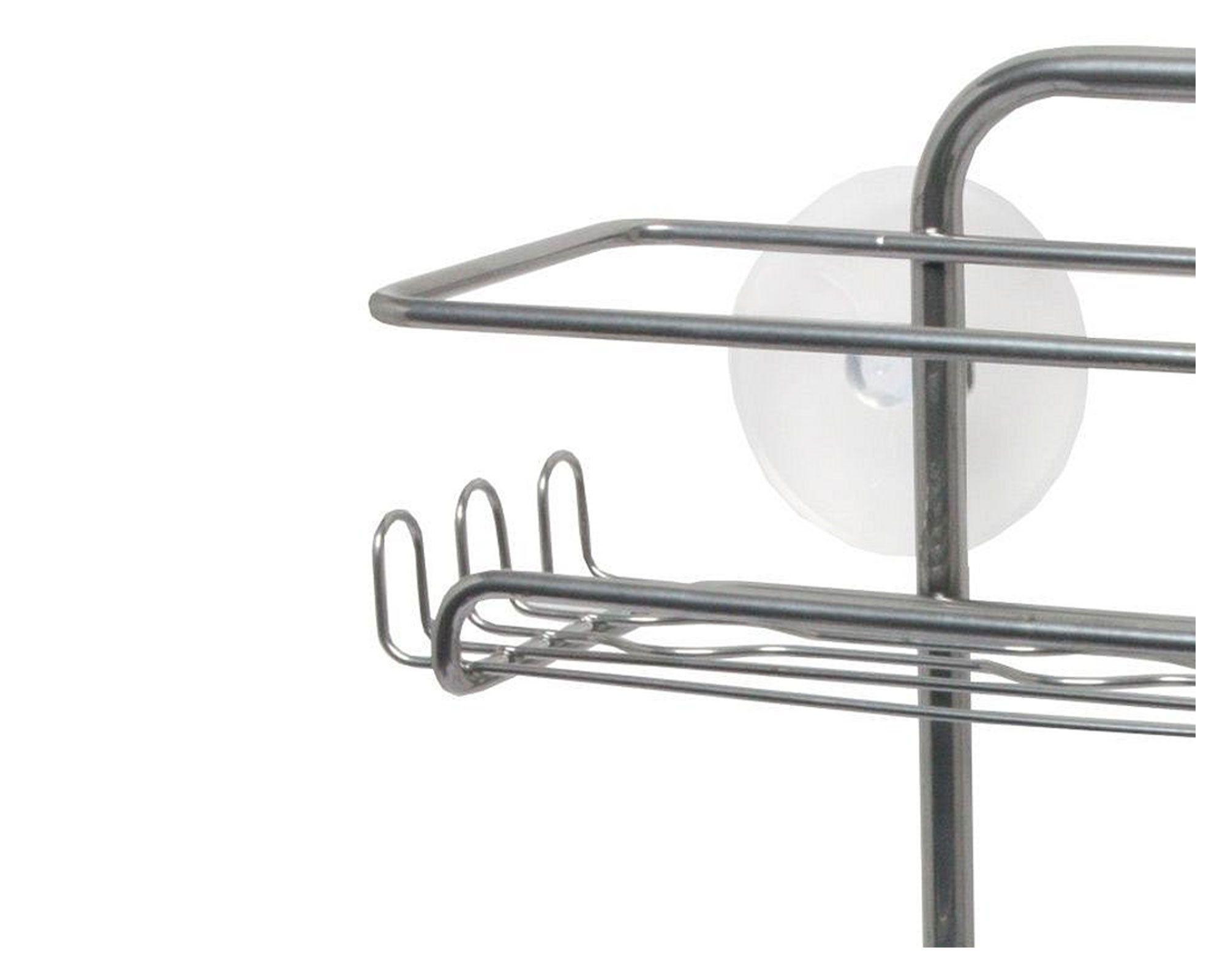 Organizador ducha Caddy clásico succión silver Interdesign-1