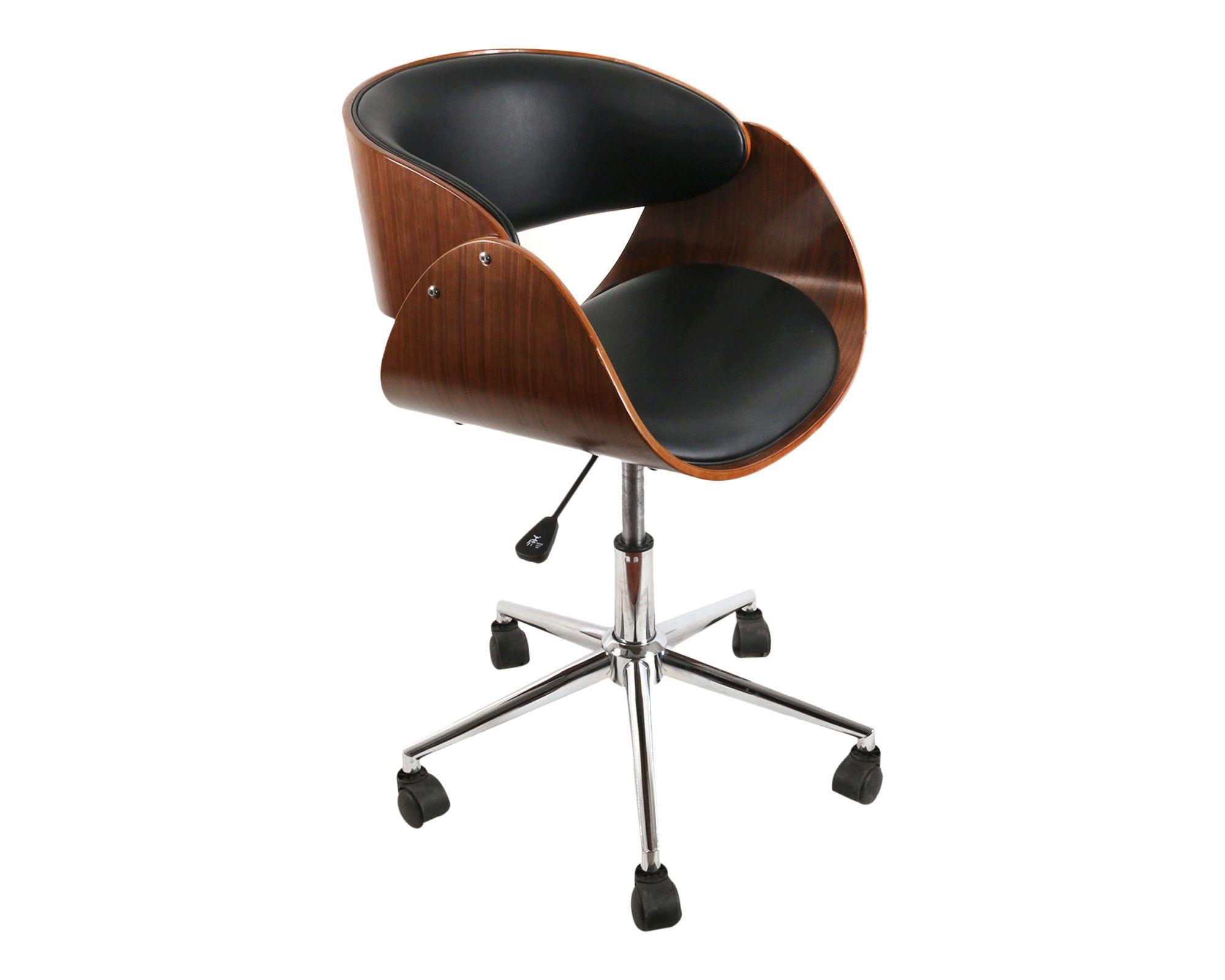 Silla de escritorio Bosco negro/café M+Design-1