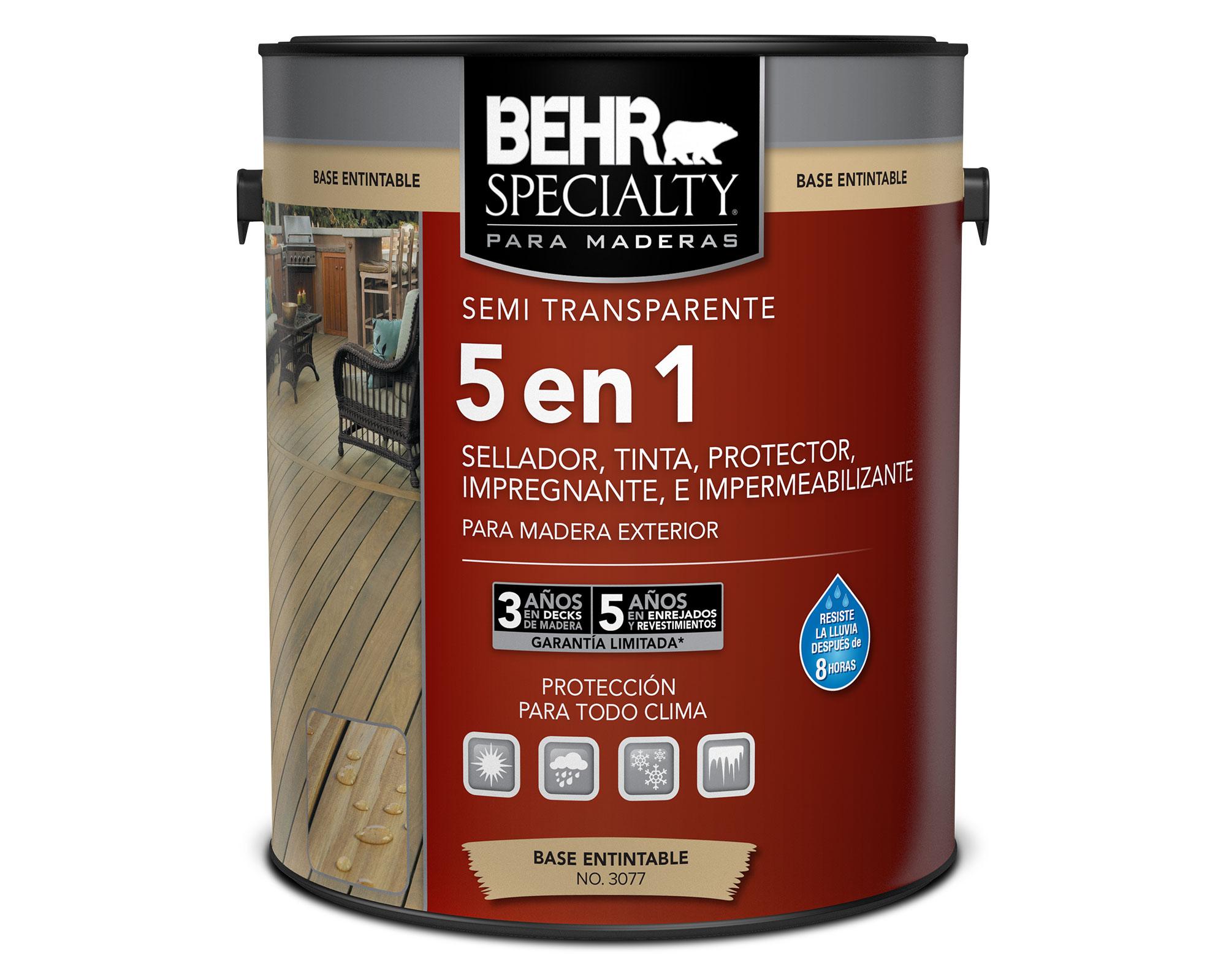 Protector de madera 1 galón semi transparente Behr-0