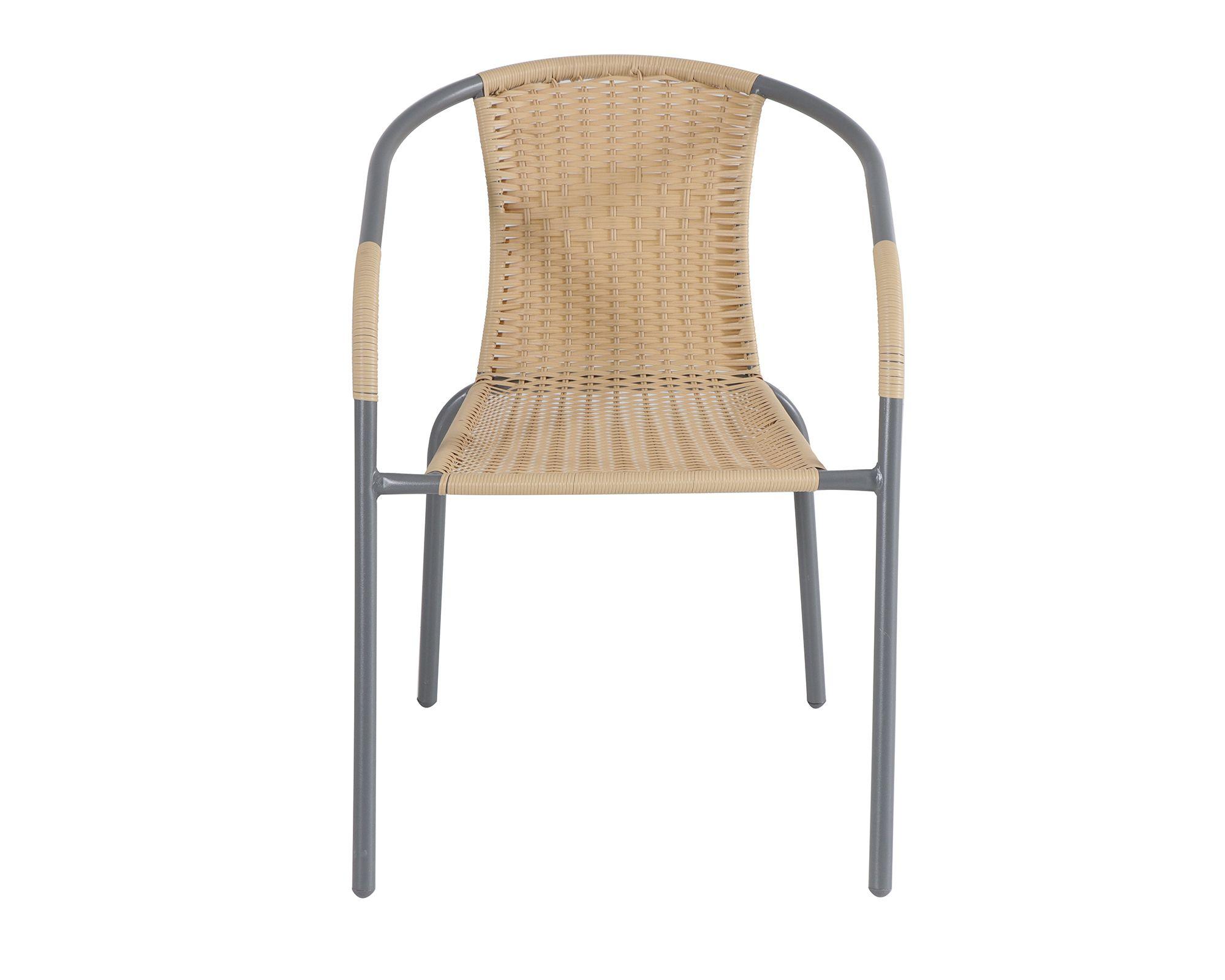 Silla símil ratán café claro Outzen-3