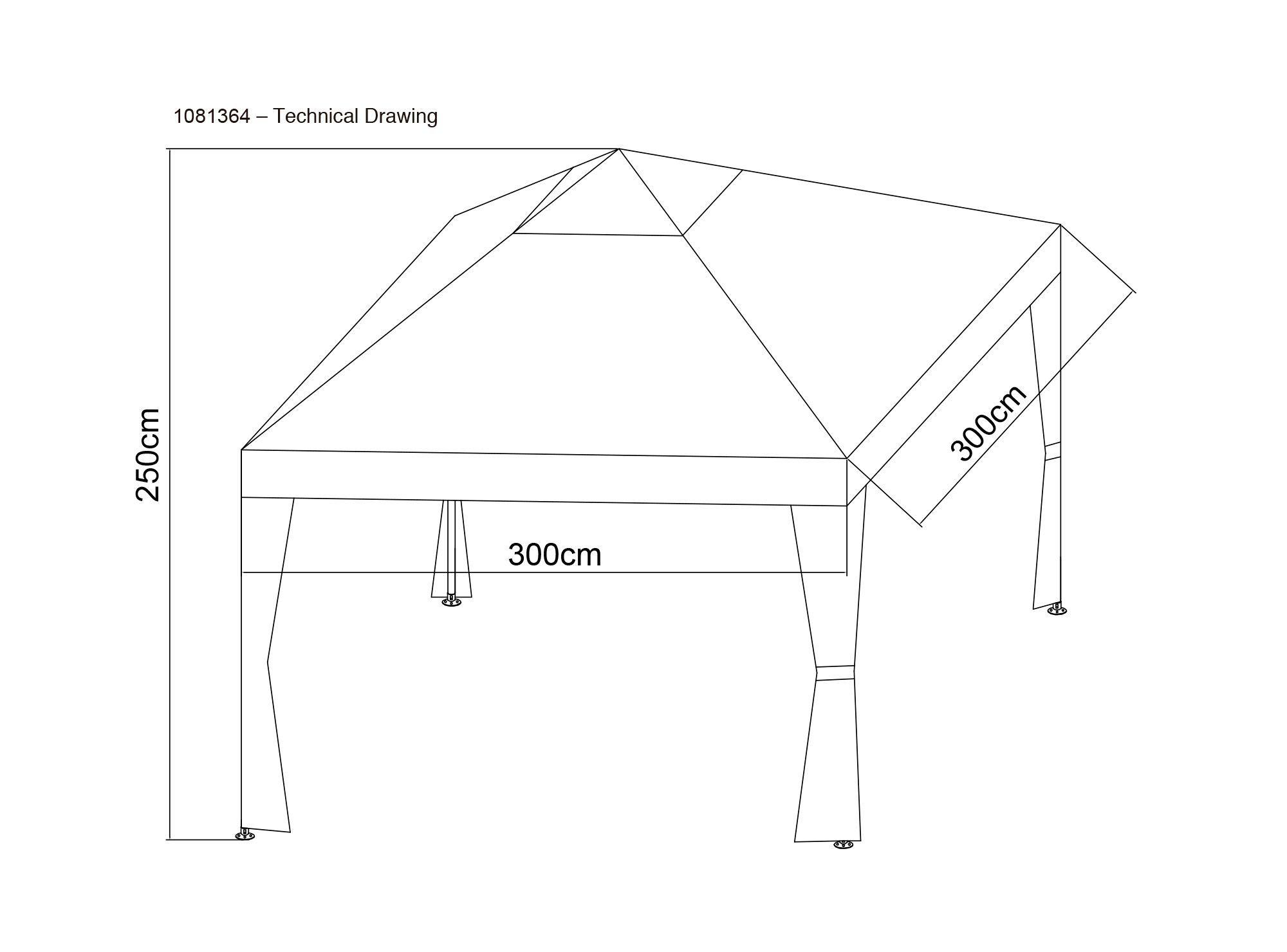 Pérgola 2,5x3x3 m Poly beige Outzen-3