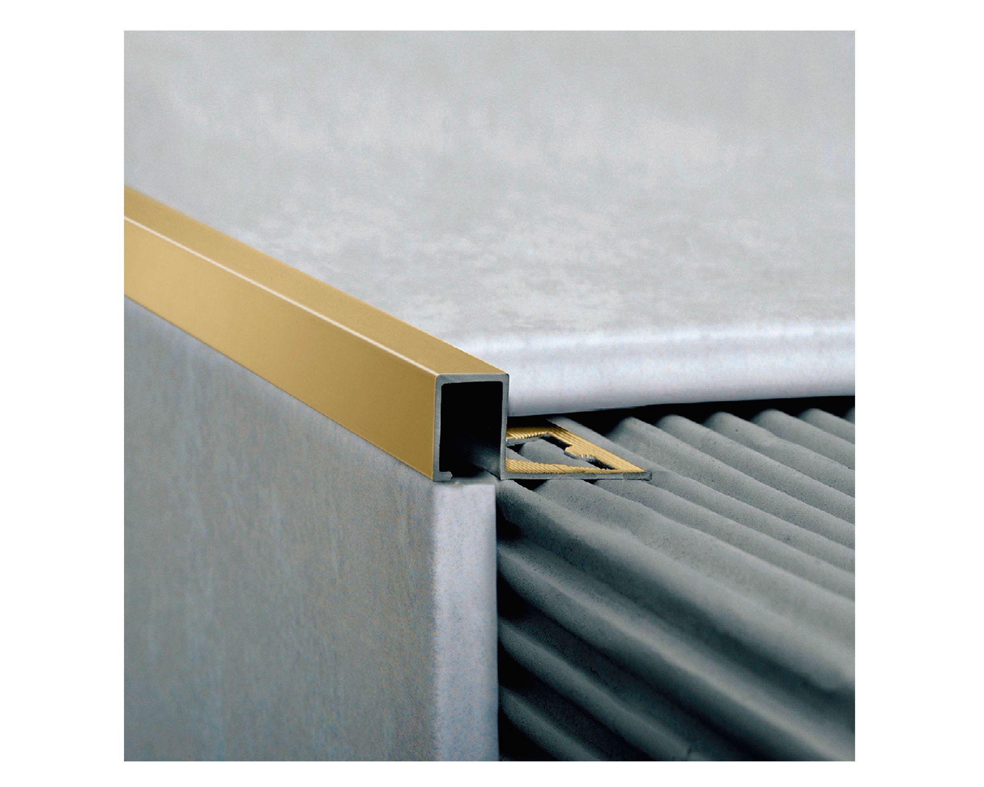 Guardacanto 10 x 10 mm x 2.5 m Quadra oro mate-1