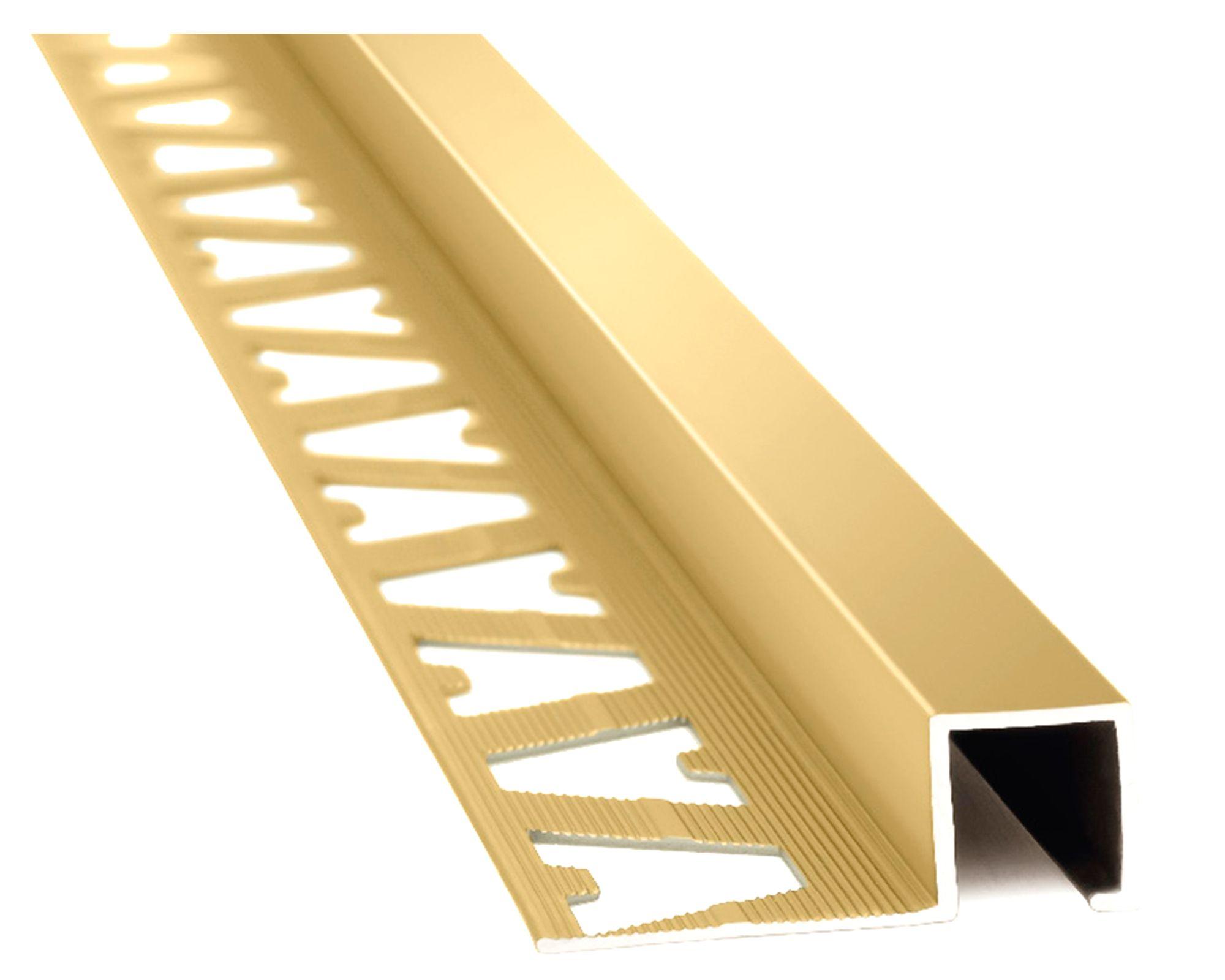 Guardacanto 10 x 10 mm x 2.5 m Quadra oro mate-0