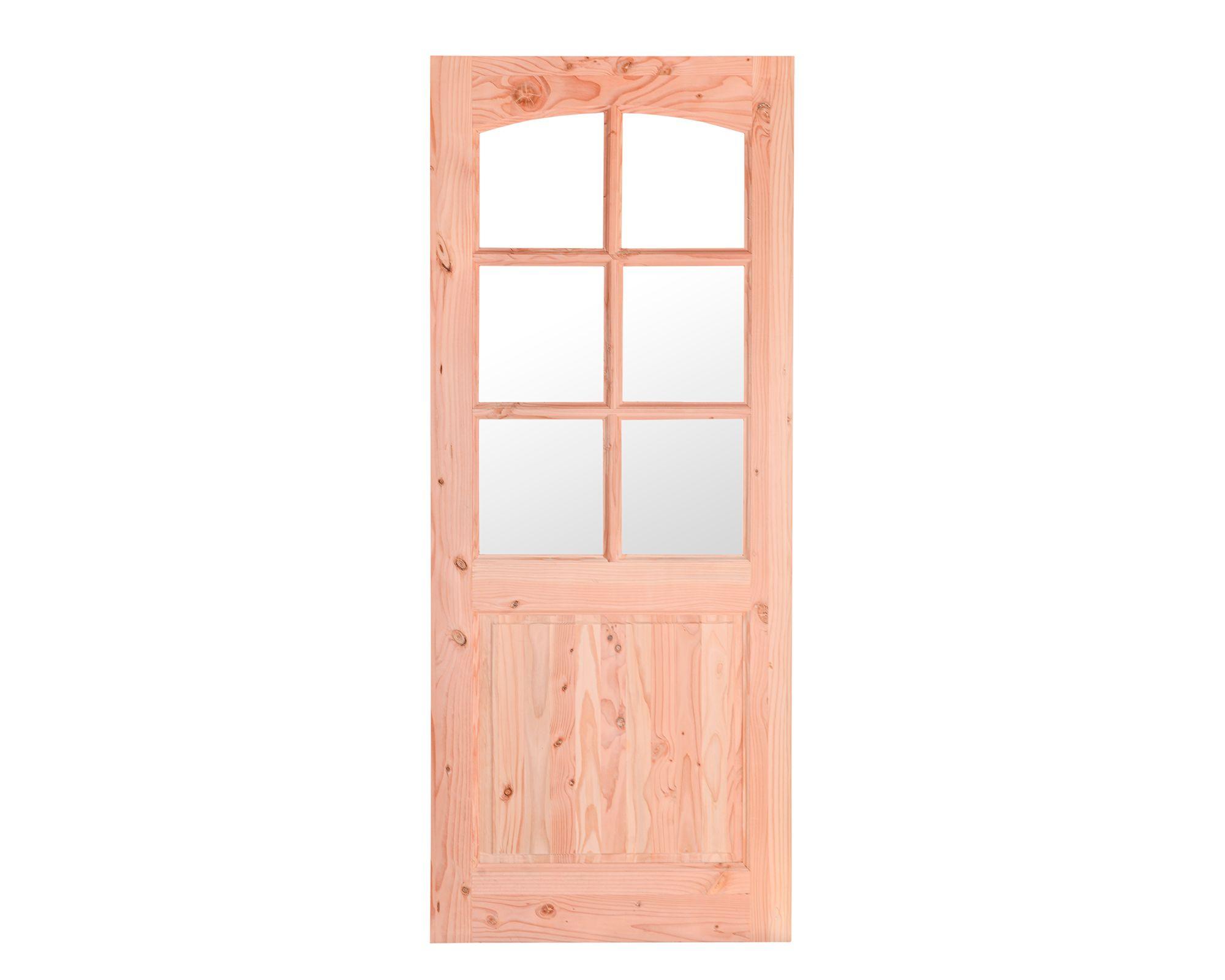 Puerta Pino Oregón 85x200 cm Nahuel 1/2 Cuerpo Vidrio AFN-3