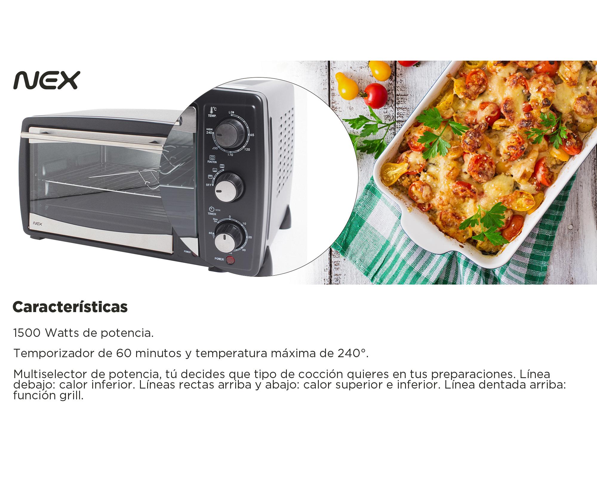 Horno eléctrico 20 litros EO2001B negro Nex-6