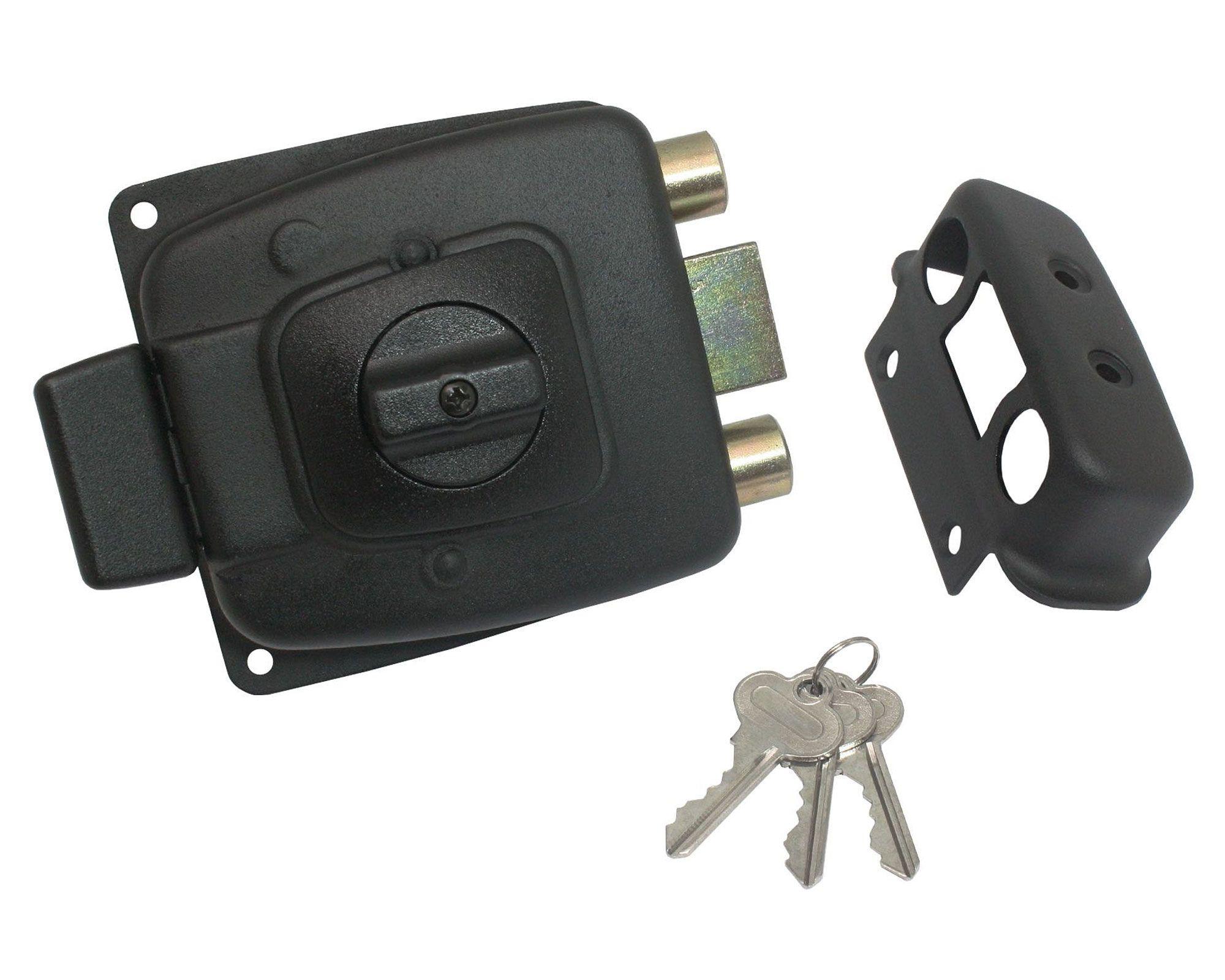 Cerradura sobreponer puertas de 30 a 45 mm con seguro 2004 negro Scanavini-2