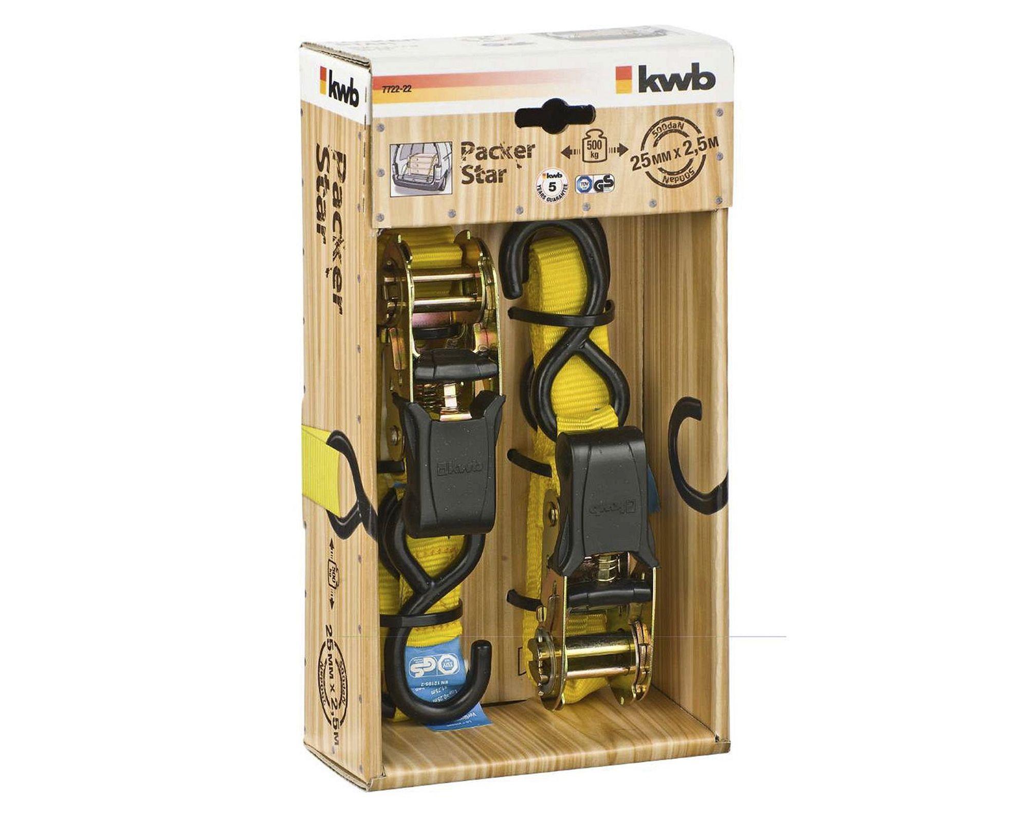 Eslinga tensor 25 mm x 2.5 m amarillo KWB-0