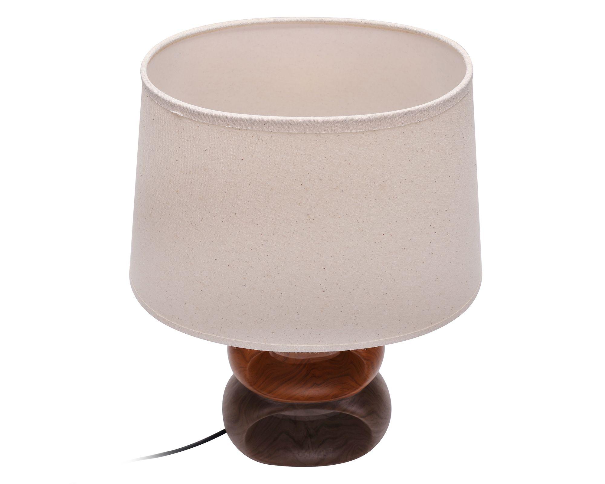 Lámpara sobremesa 1L 60W E27 Aros blanco/café Abitare-4