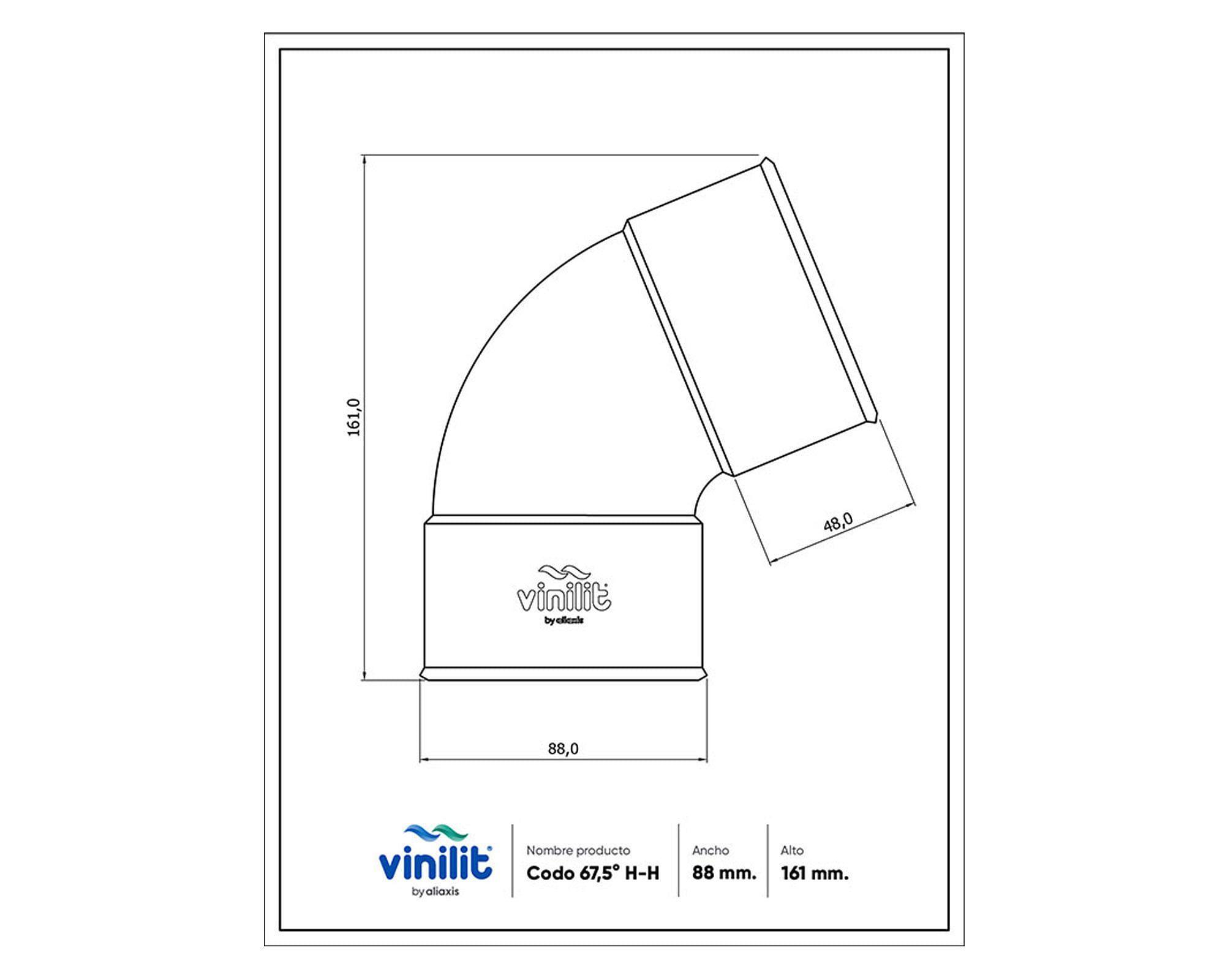Codo 67,5º H-H PVC blanco-2