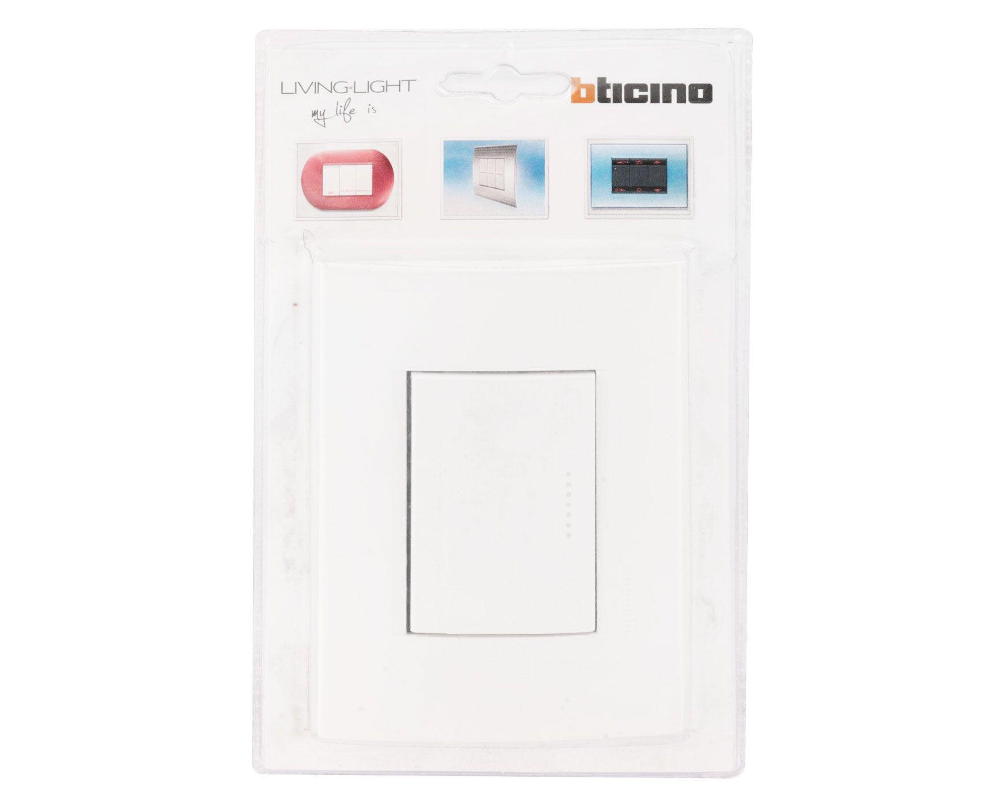 Placa armada interruptor simple 9/24 blanco Bticino-2