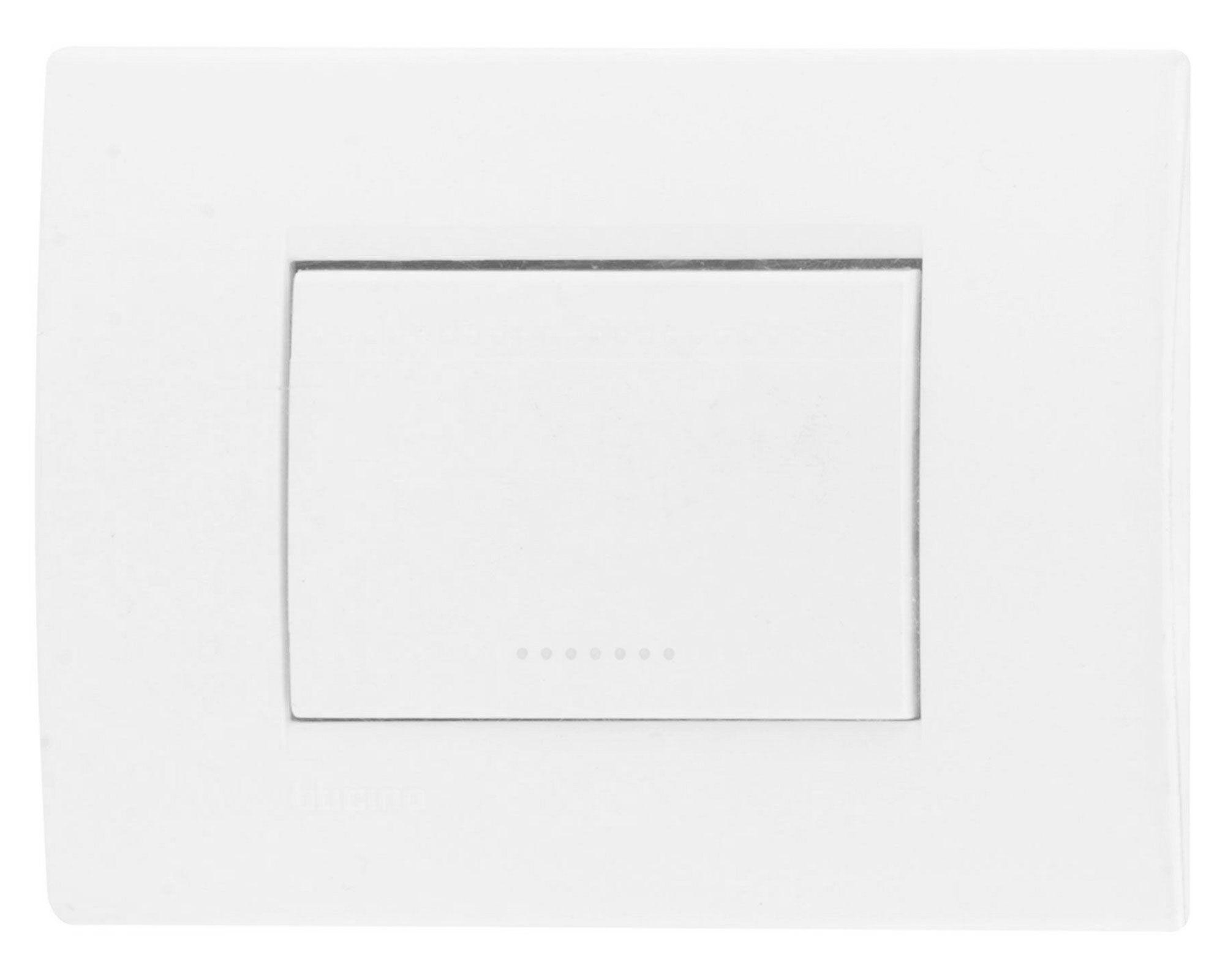 Placa armada interruptor simple 9/24 blanco Bticino-0