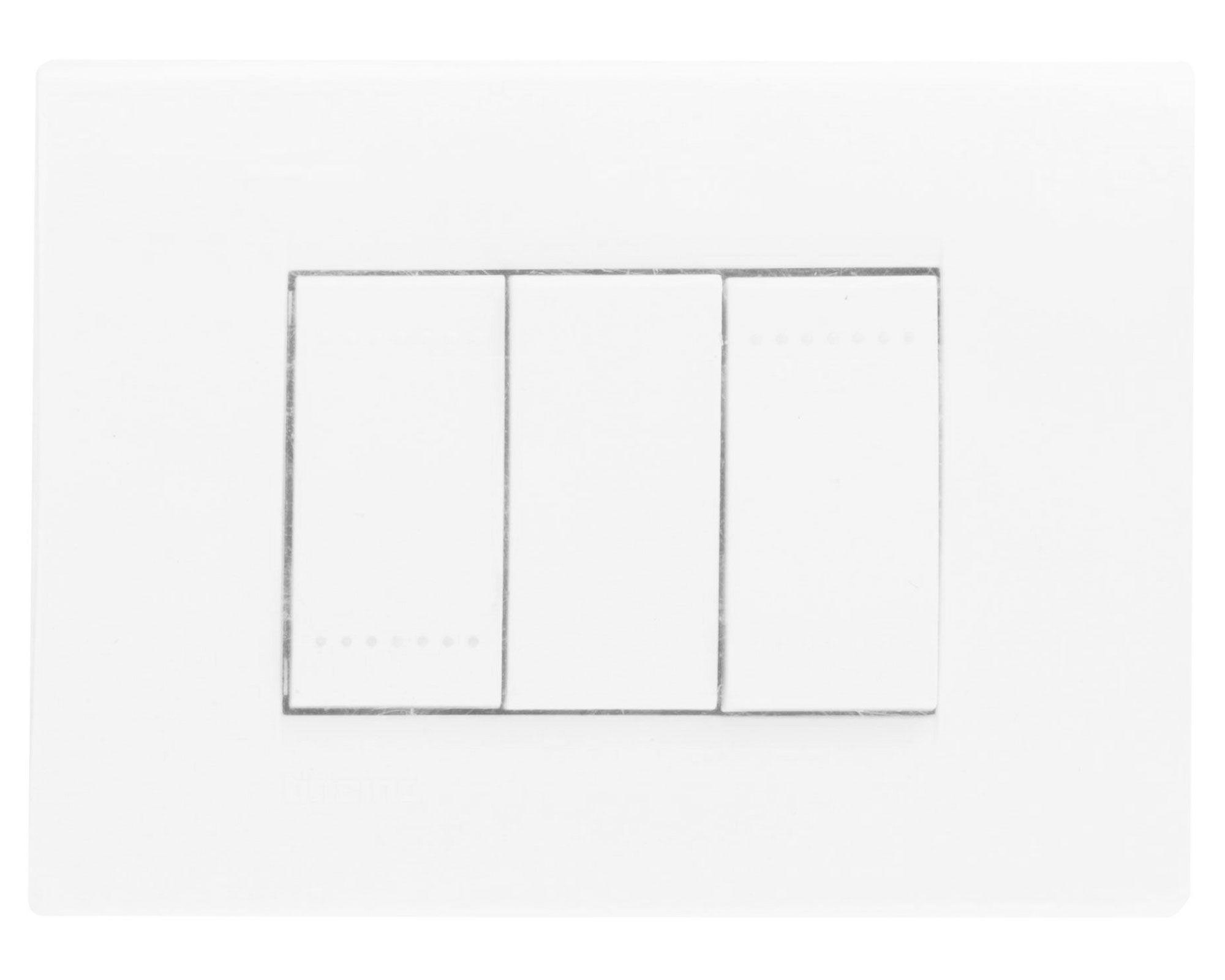 Placa armada interruptor doble 9/12 blanco Bticino-0