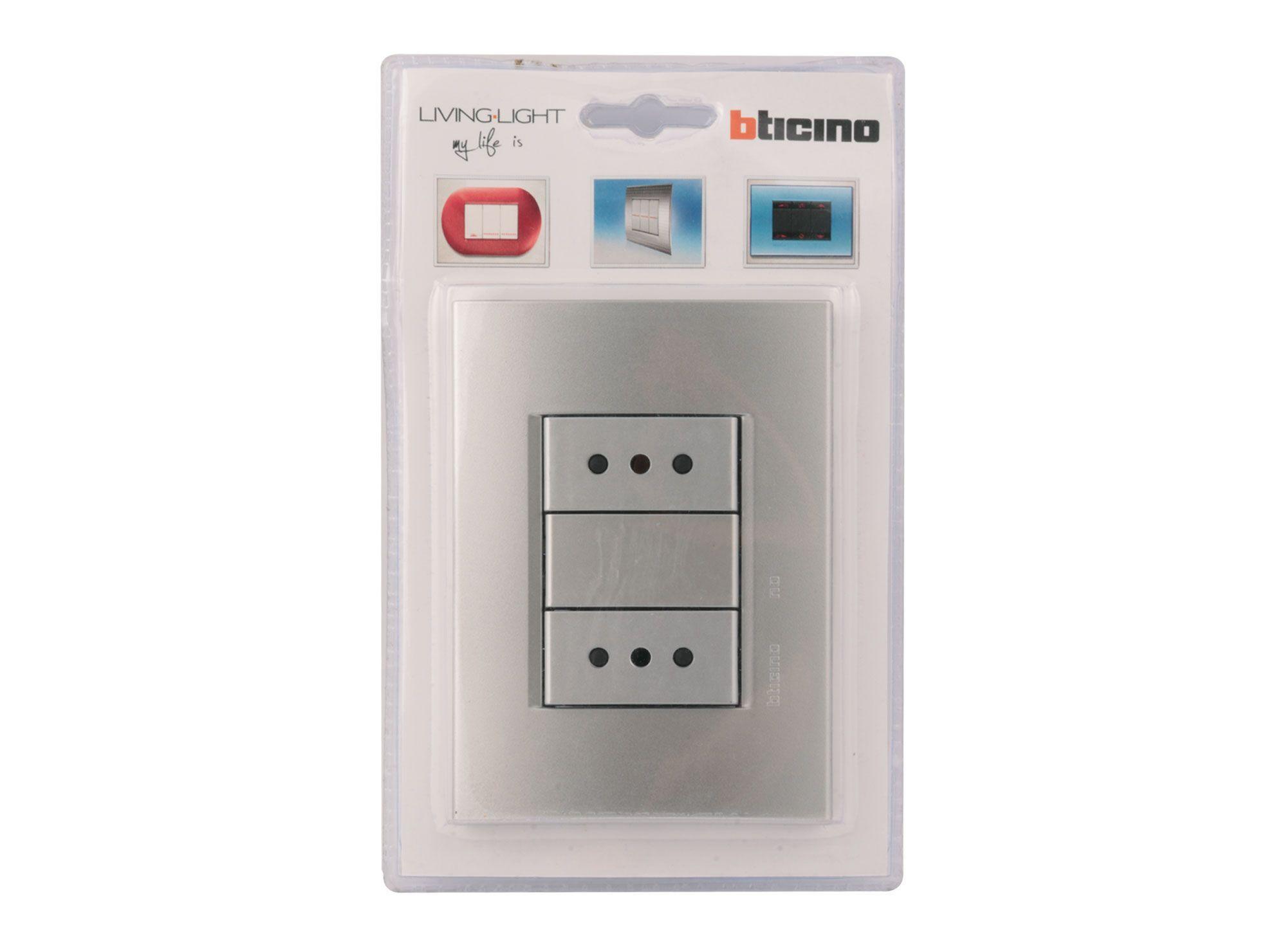 Placa armada toma doble Tech Bticino-2