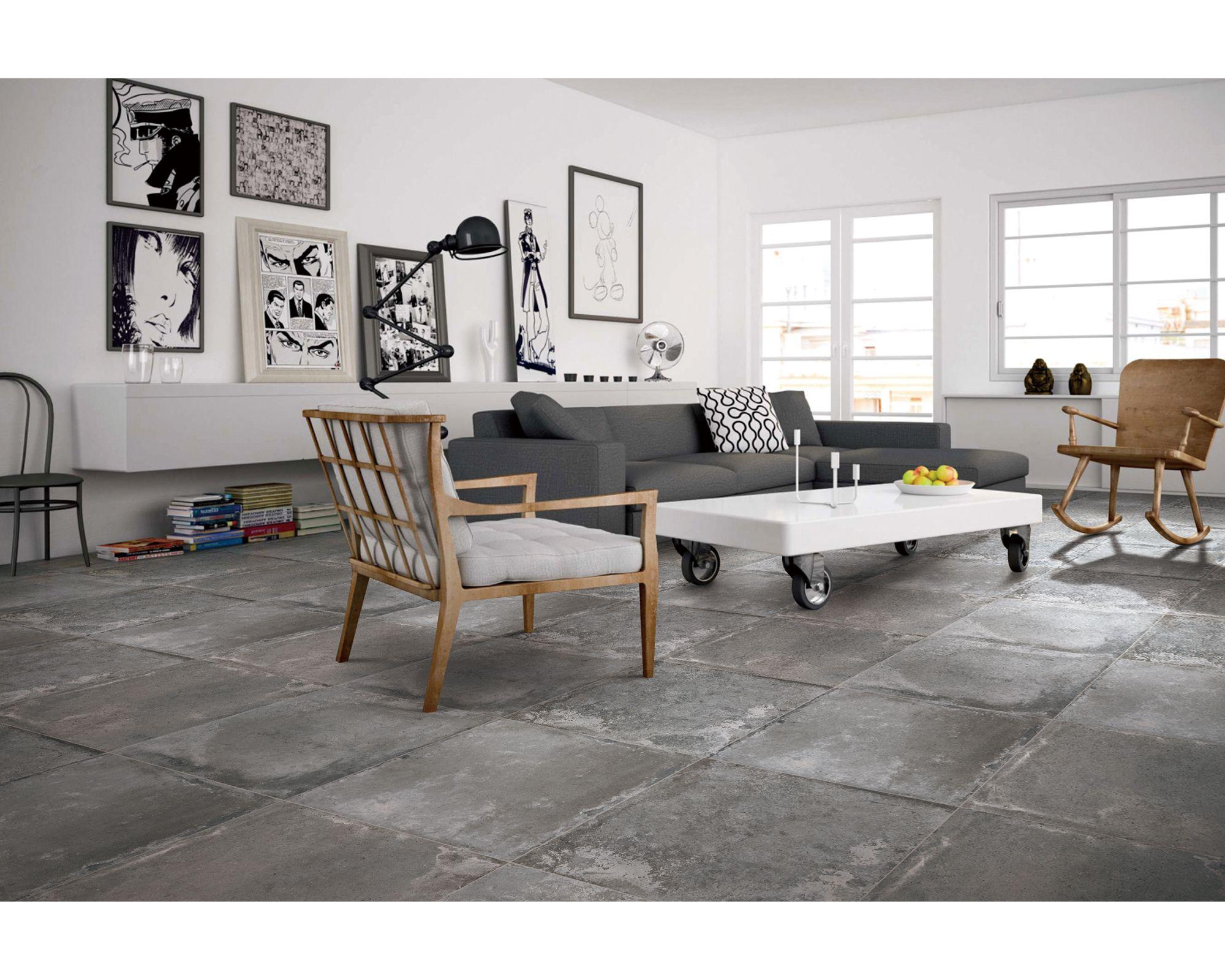 Porcelanato piso muro 60x60 cm concreto gris 1,44 m2 Baldara-5