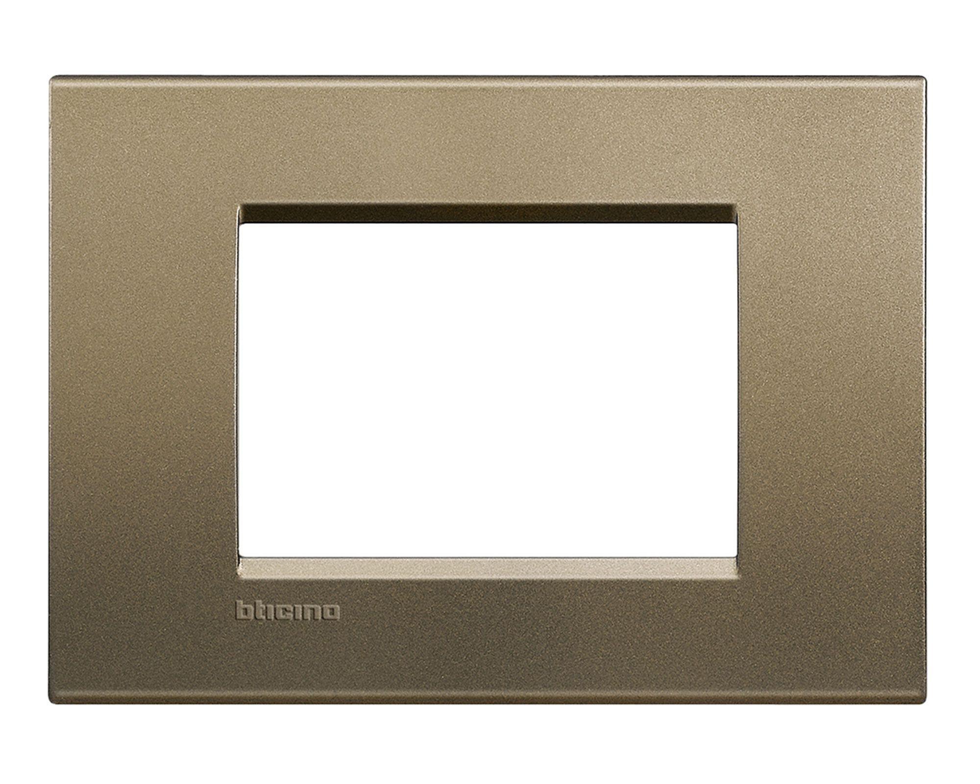Placa rectangular 3 módulos square Bticino-0