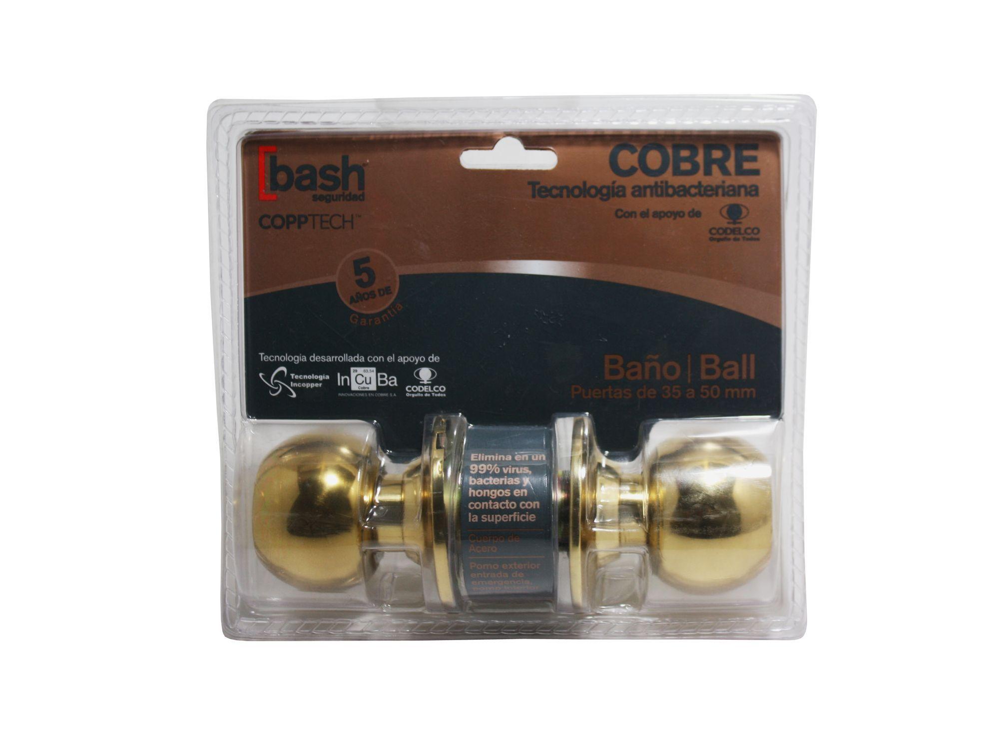 Cerradura cilíndrica pomo baño bronce antibacteriana Bash-1