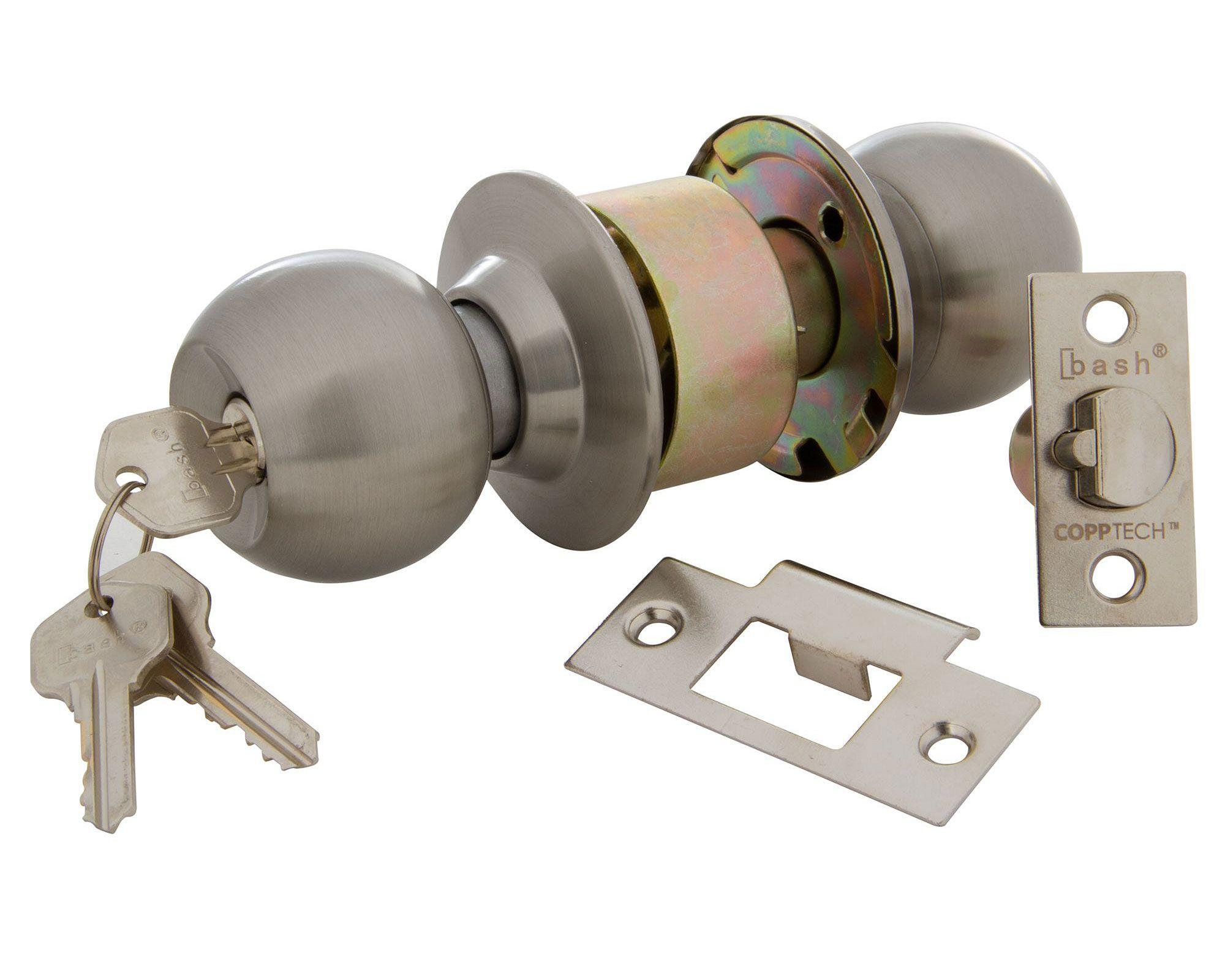 Cerradura cilíndrica pomo dormitorio plata antibacteriana Bash-4