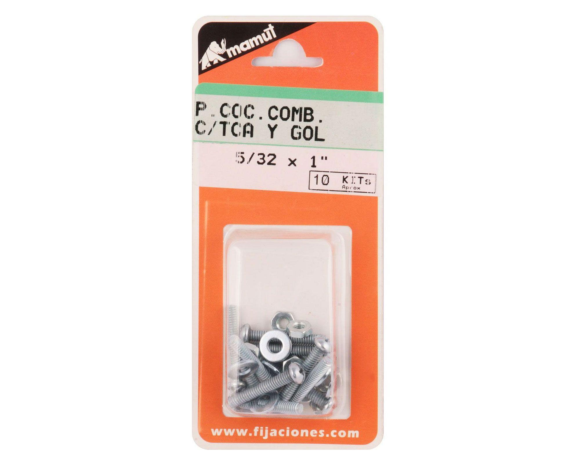 Perno cocina 5/32x1 + tuerca + golilla 10 unidades Mamut-3