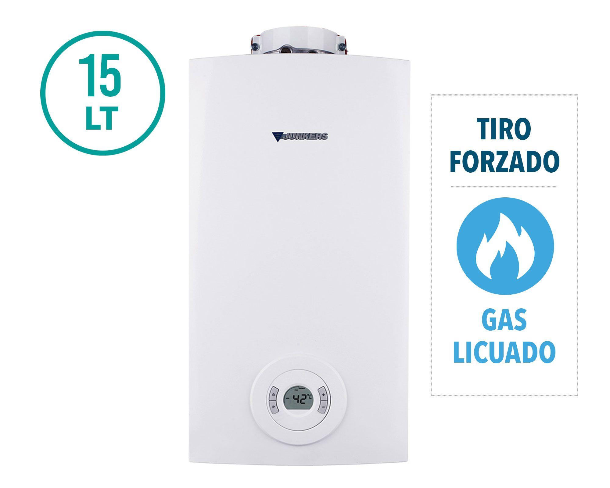Calefont ionizado tiro forzado 15 lt gas licuado WTD15 Junkers-1